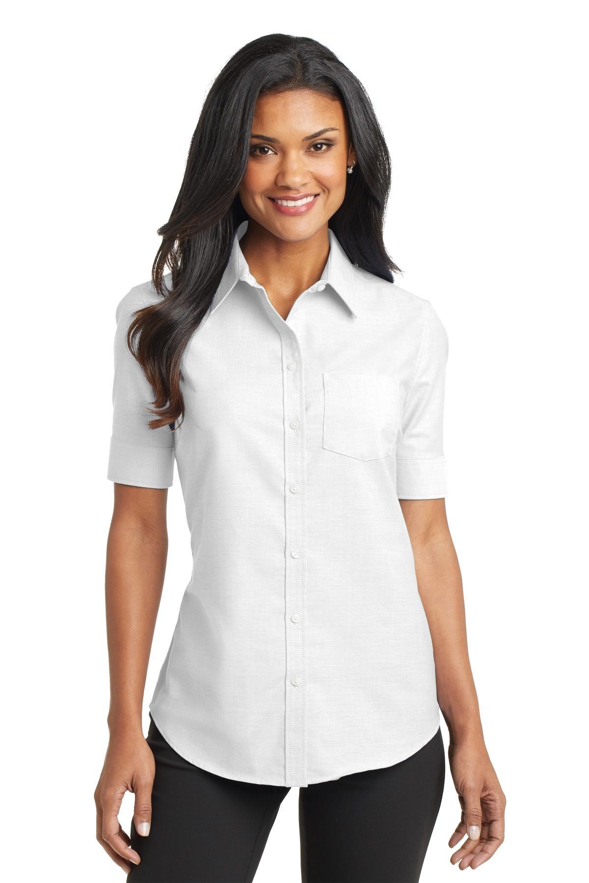 Port Authority Ladies Short Sleeve SuperPro Oxford Shirt. L659 - Dresses Max