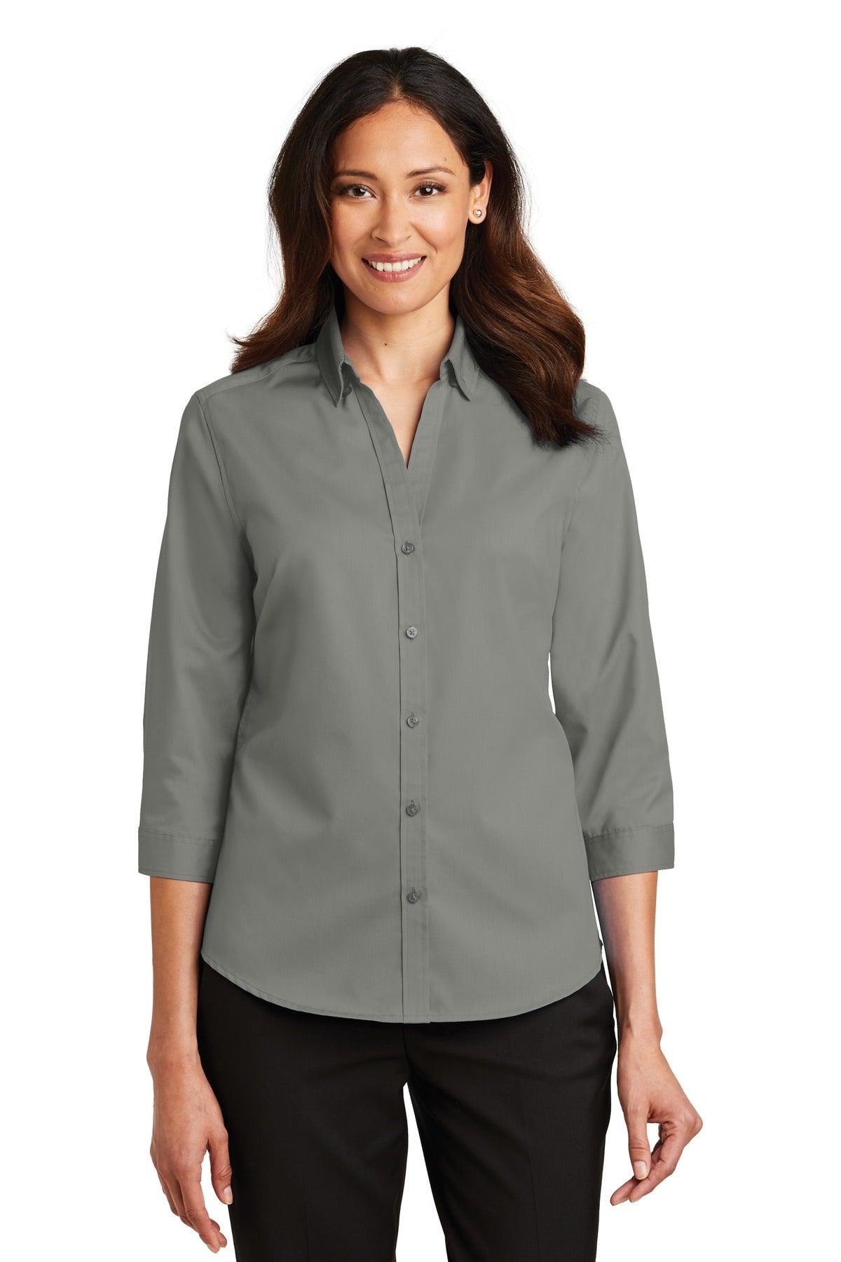 Port Authority Ladies 3/4-Sleeve SuperPro Twill Shirt. L665 - Dresses Max