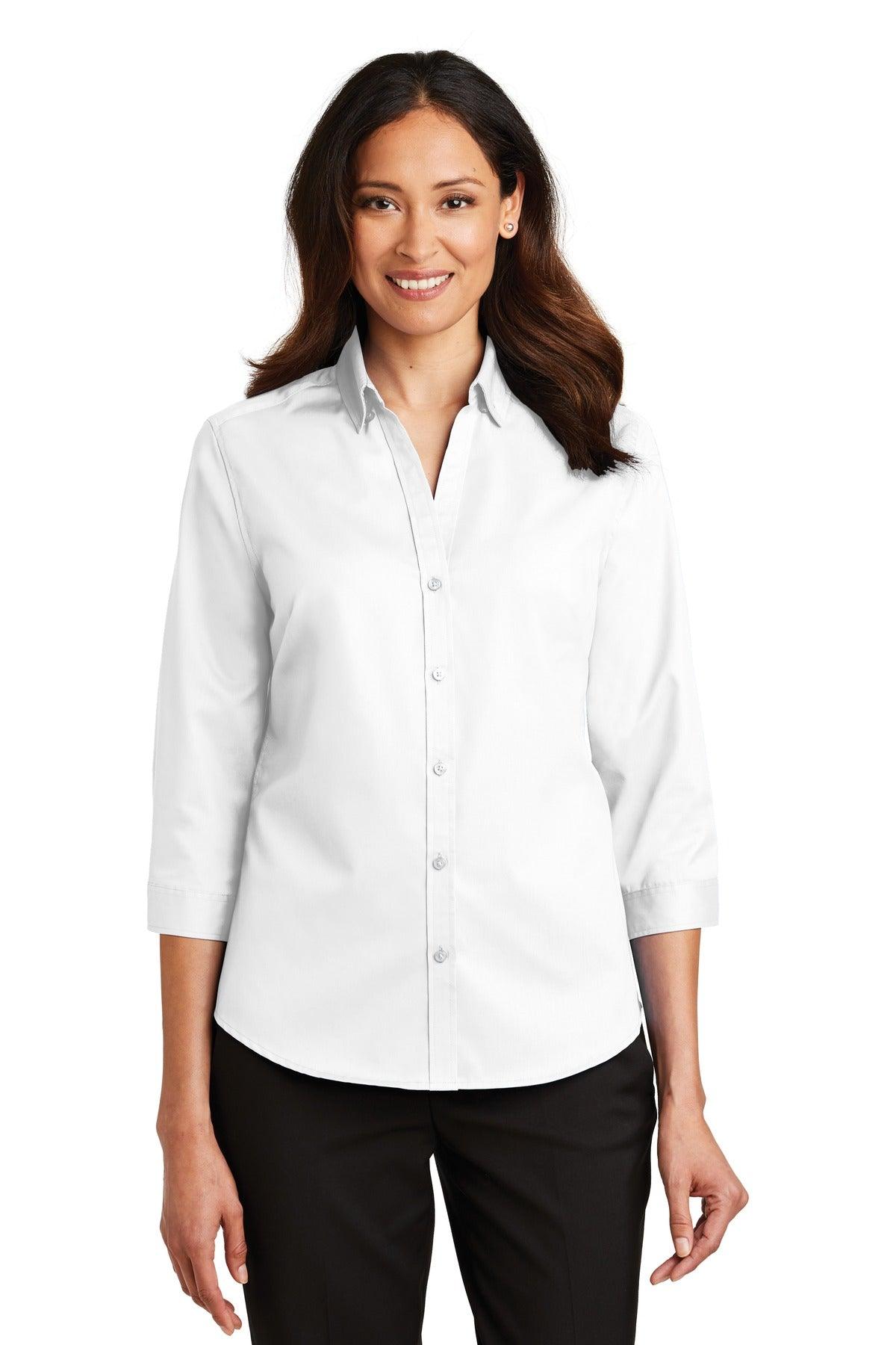 Port Authority Ladies 3/4-Sleeve SuperPro Twill Shirt. L665 - Dresses Max