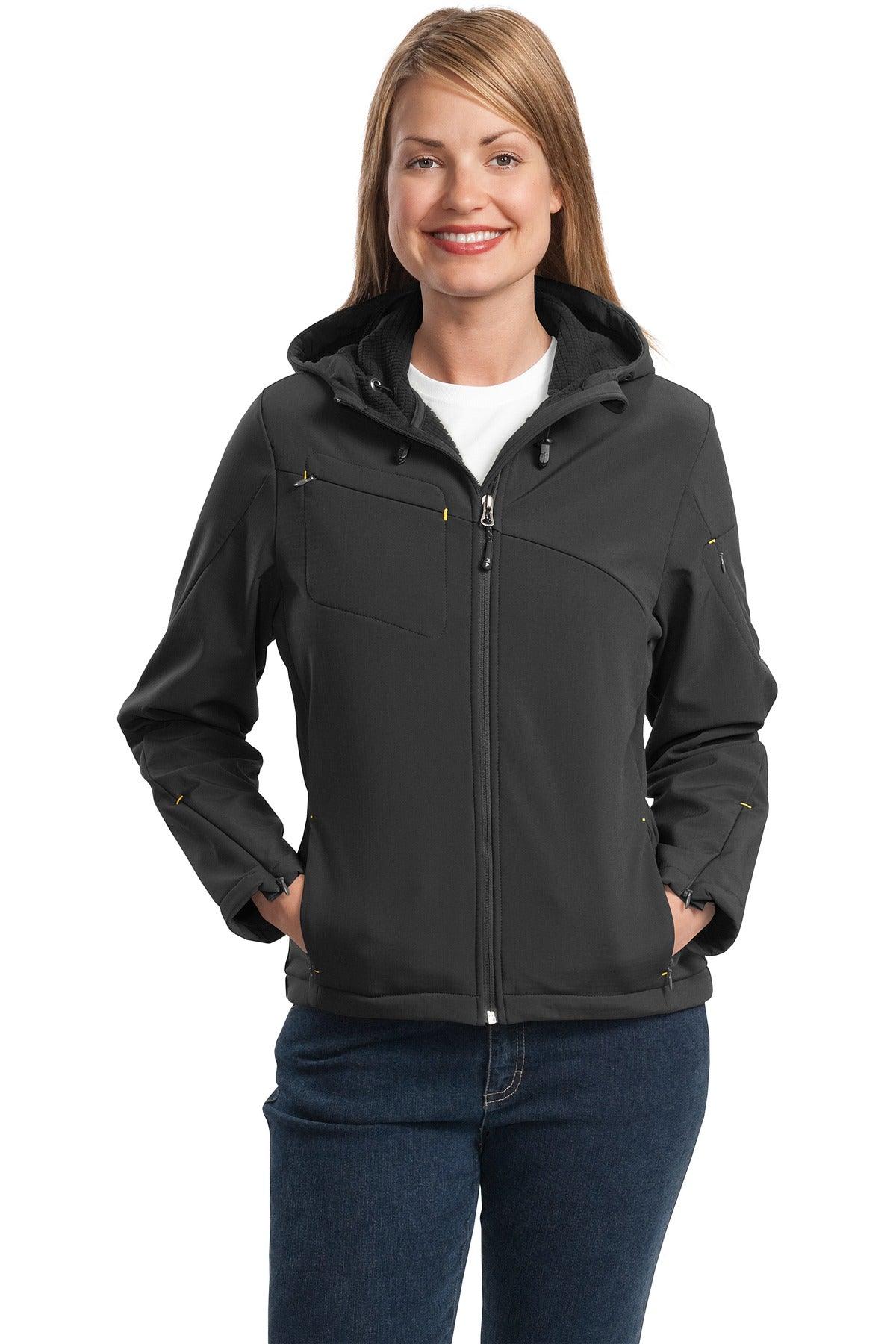 Port Authority Ladies Textured Hooded Soft Shell Jacket. L706 - Dresses Max