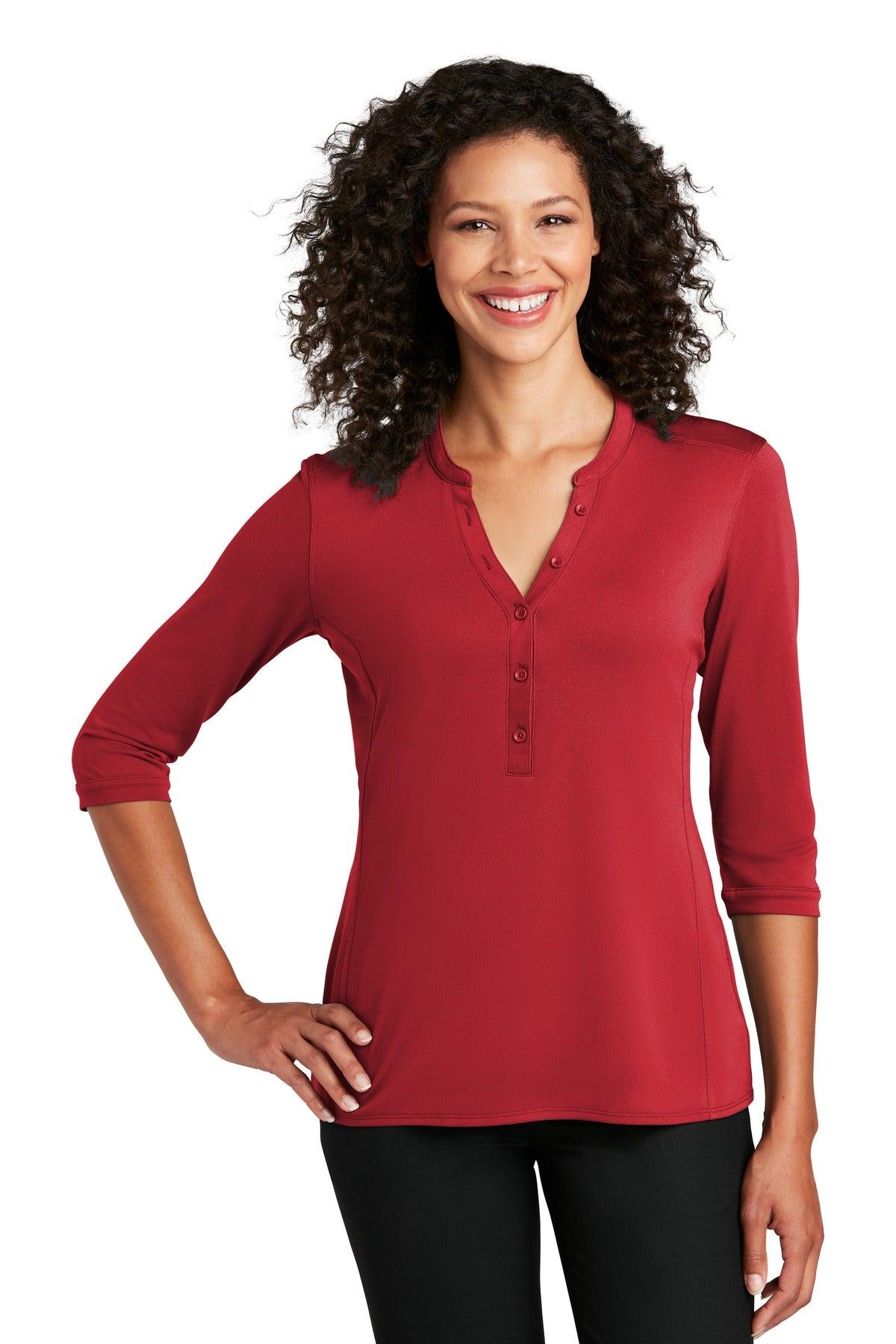 Port Authority Ladies UV Choice Pique Henley LK750 - Dresses Max