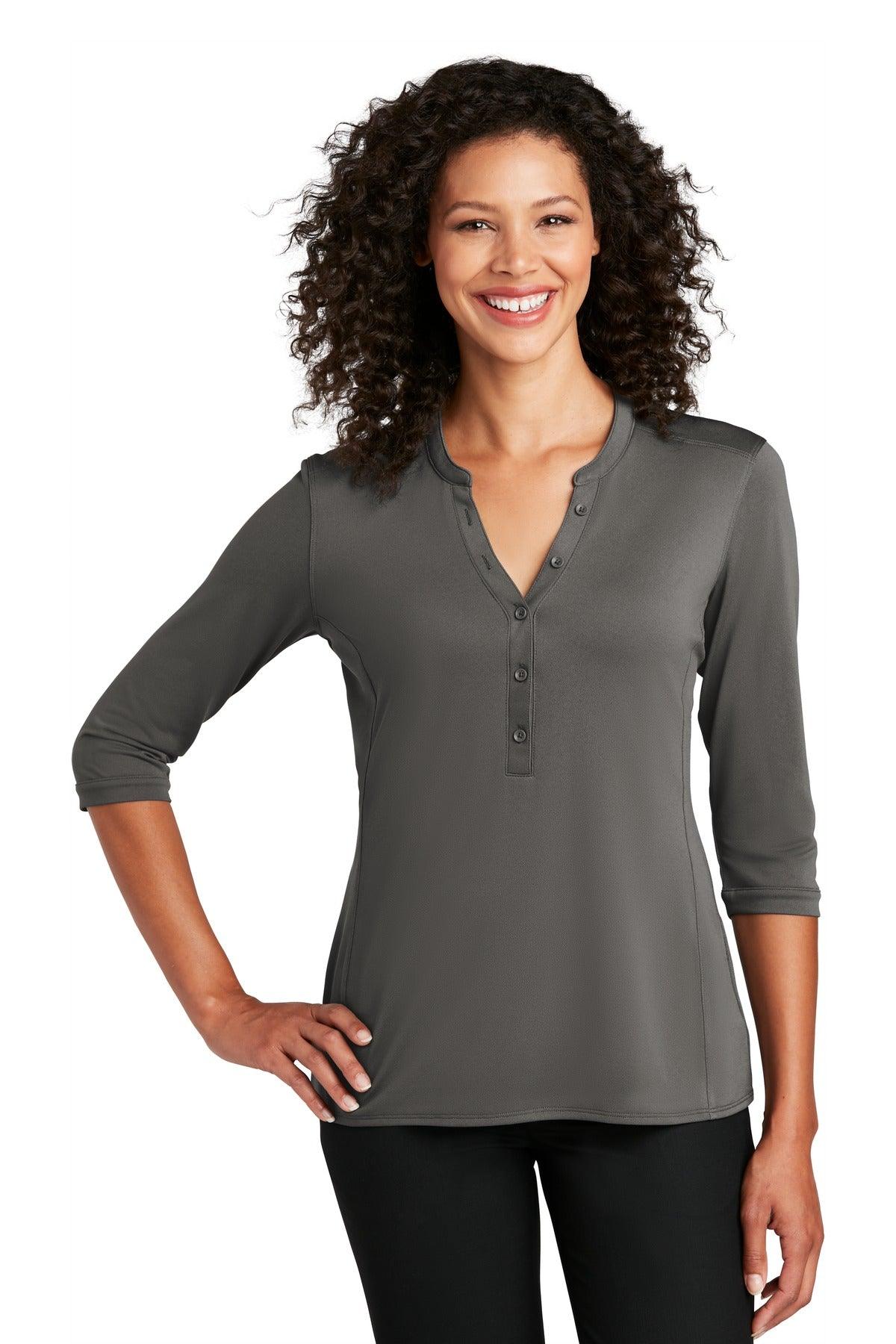 Port Authority Ladies UV Choice Pique Henley LK750 - Dresses Max