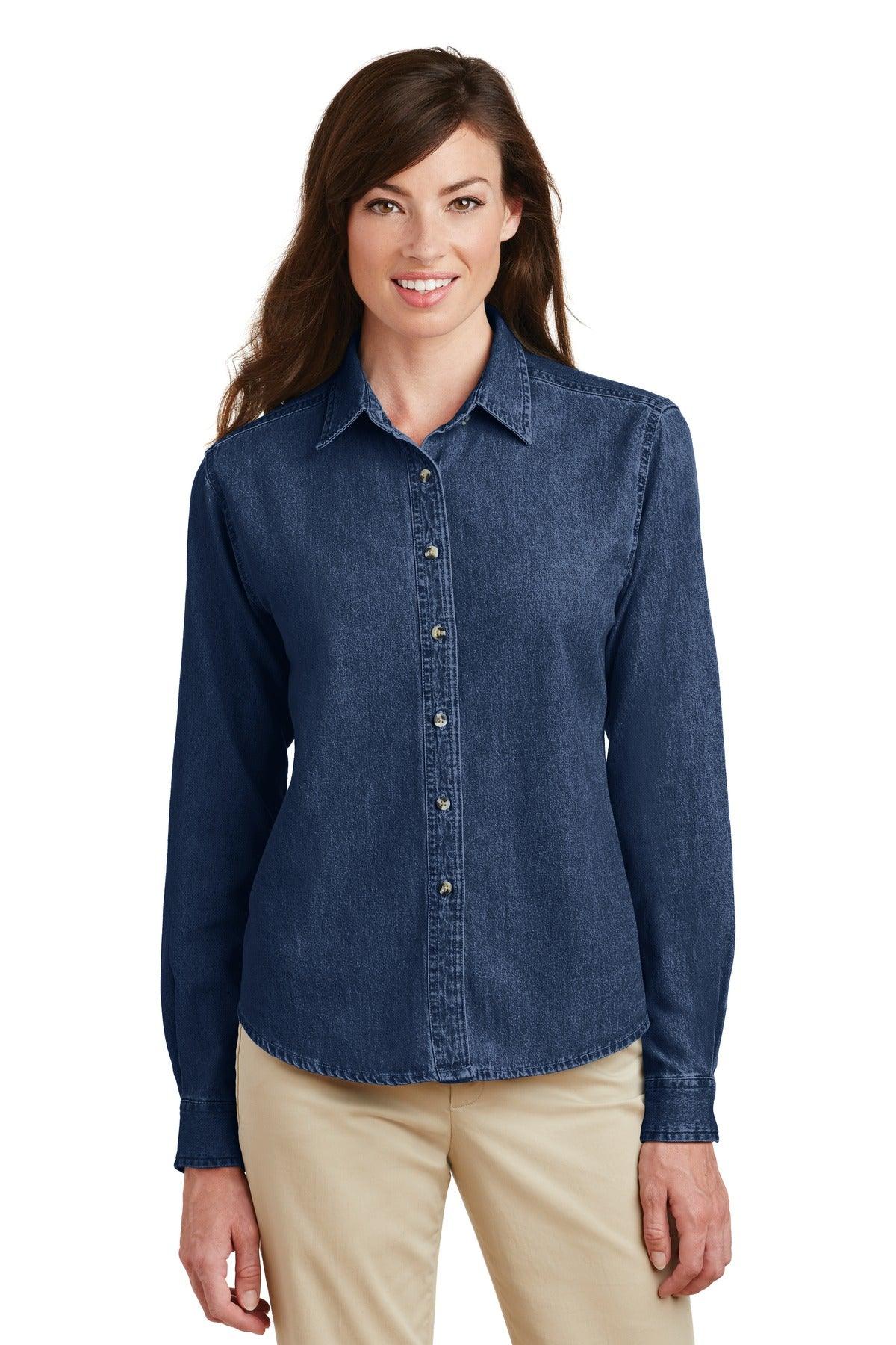 Port & Company - Ladies Long Sleeve Value Denim Shirt. LSP10 - Dresses Max