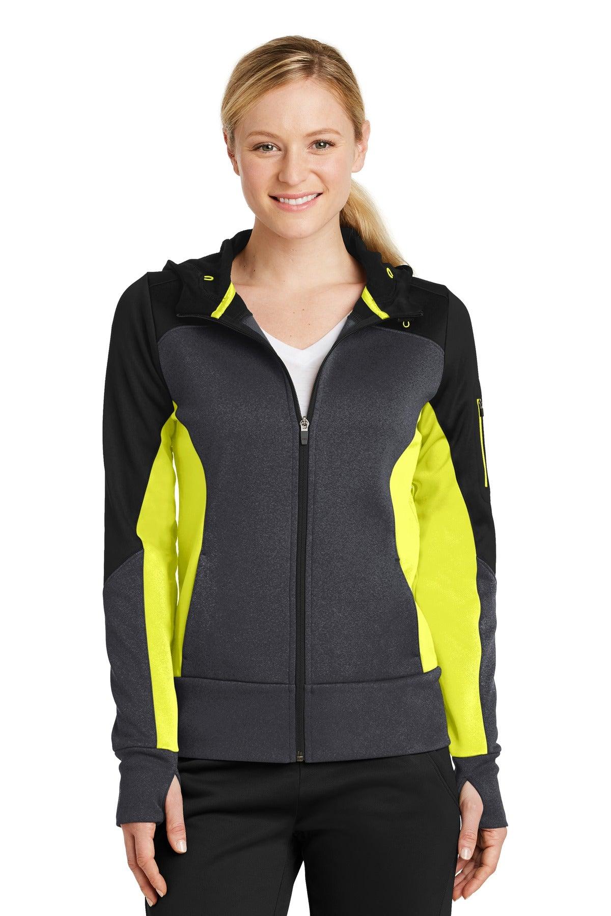 Sport-Tek Ladies Tech Fleece Colorblock Full-Zip Hooded Jacket. LST245 - Dresses Max