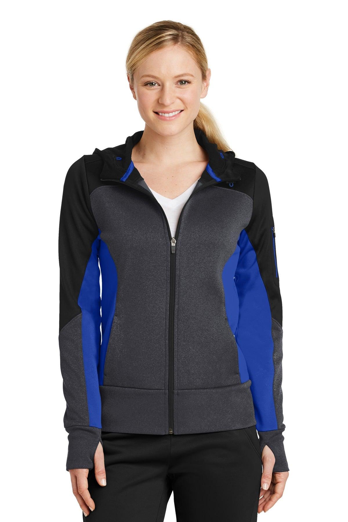 Sport-Tek Ladies Tech Fleece Colorblock Full-Zip Hooded Jacket. LST245 - Dresses Max