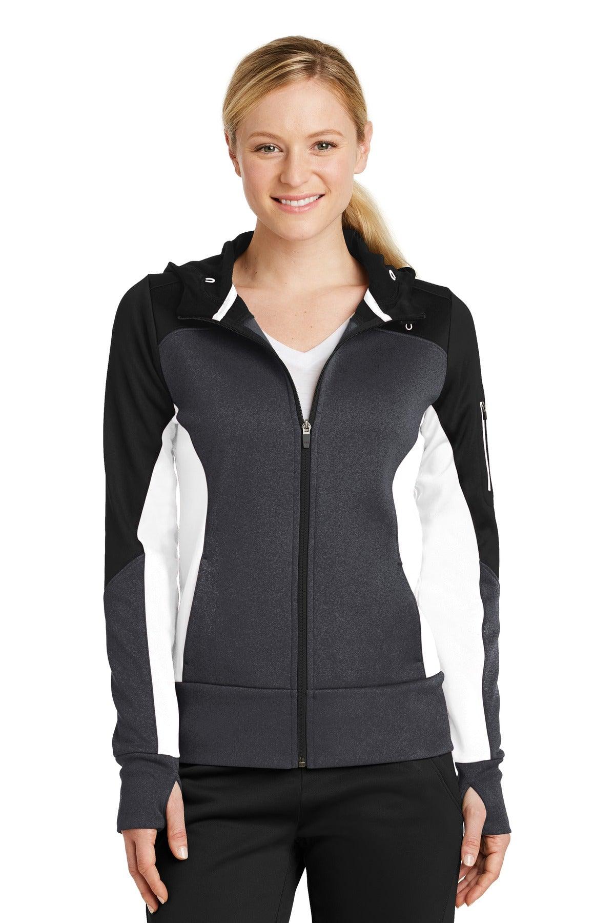 Sport-Tek Ladies Tech Fleece Colorblock Full-Zip Hooded Jacket. LST245 - Dresses Max