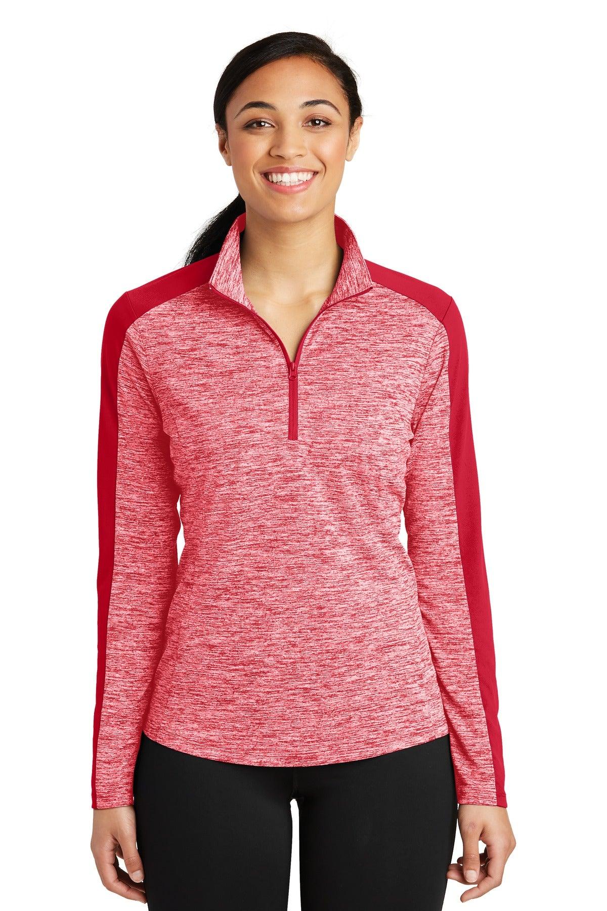 Sport-Tek Ladies PosiCharge Electric Heather Colorblock 1/4-Zip Pullover. LST397 - Dresses Max