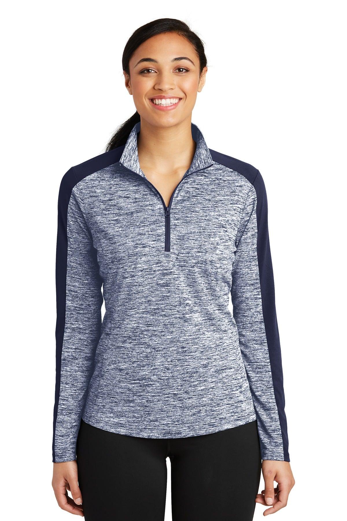Sport-Tek Ladies PosiCharge Electric Heather Colorblock 1/4-Zip Pullover. LST397 - Dresses Max