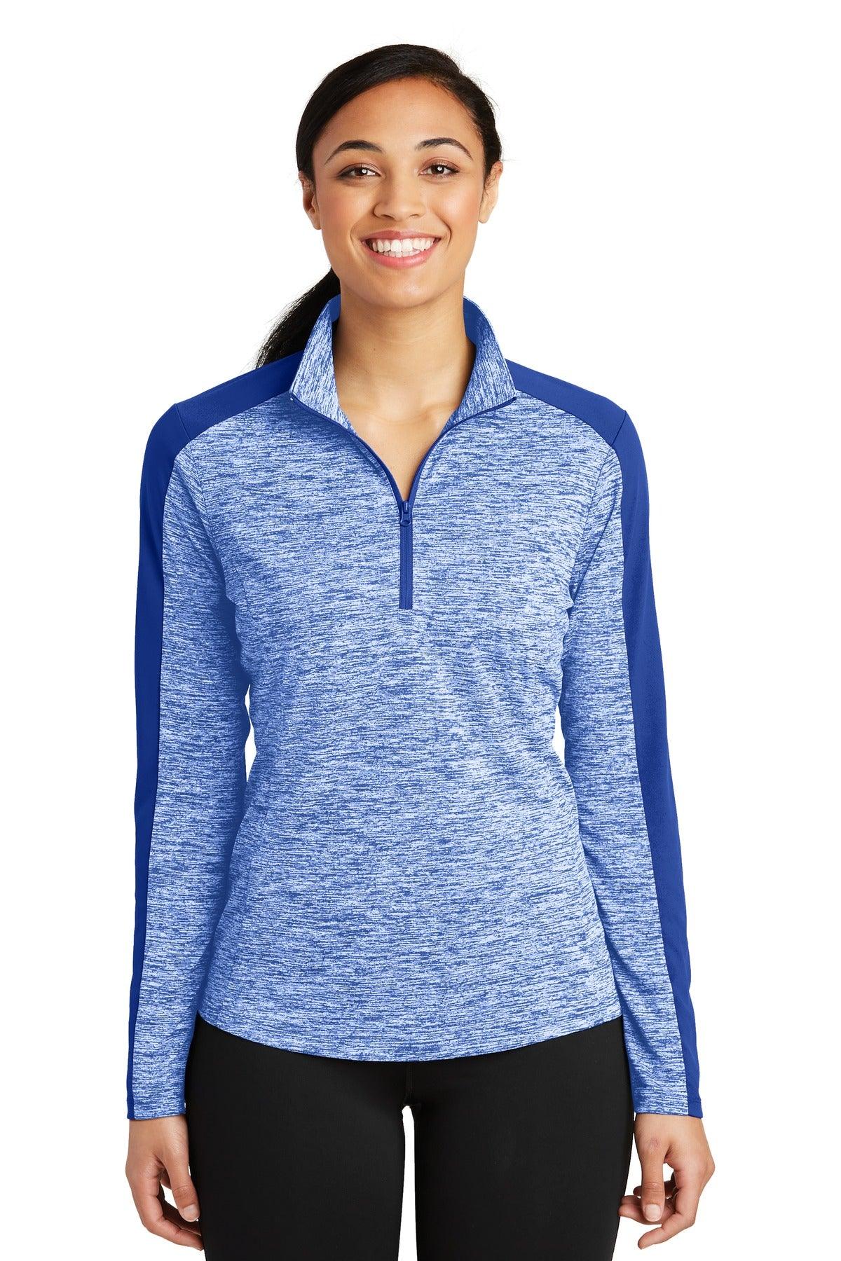 Sport-Tek Ladies PosiCharge Electric Heather Colorblock 1/4-Zip Pullover. LST397 - Dresses Max