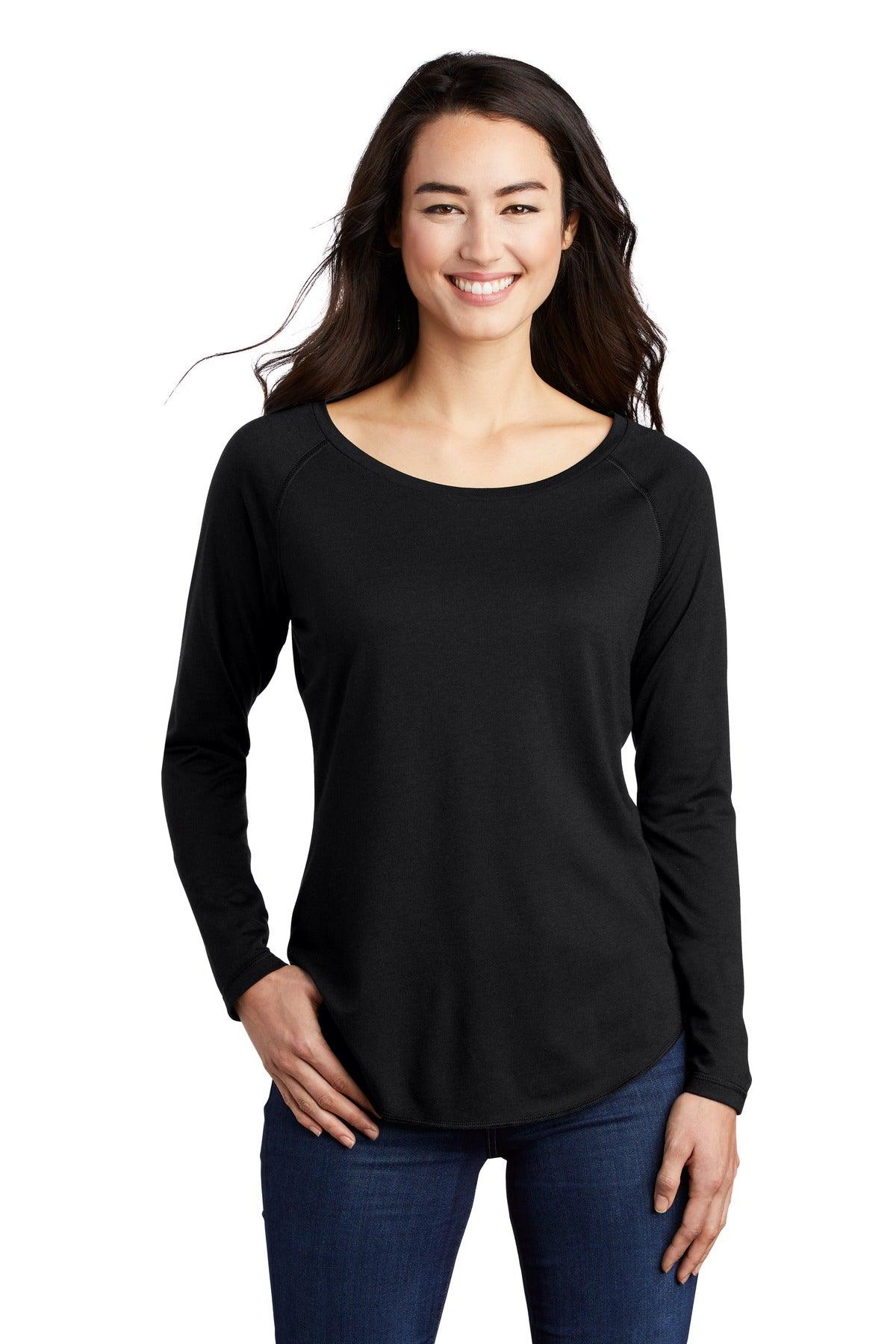Sport-Tek Ladies PosiCharge Long Sleeve Tri-Blend Wicking Scoop Neck Raglan Tee LST400LS - Dresses Max