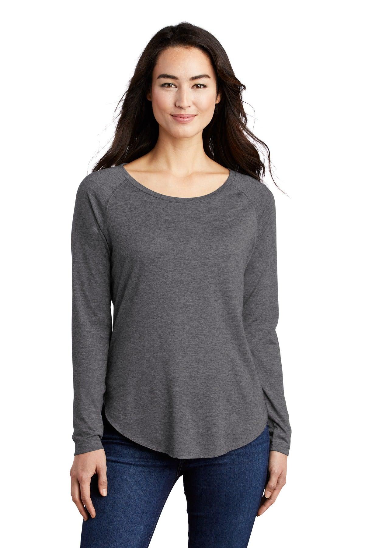 Sport-Tek Ladies PosiCharge Long Sleeve Tri-Blend Wicking Scoop Neck Raglan Tee LST400LS - Dresses Max