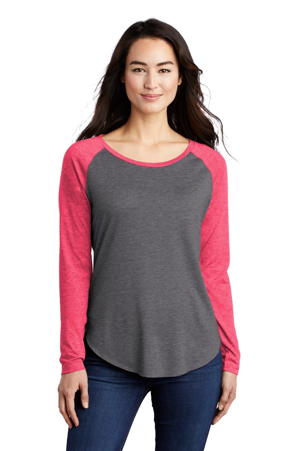 Sport-Tek Ladies PosiCharge Long Sleeve Tri-Blend Wicking Scoop Neck Raglan Tee LST400LS - Dresses Max