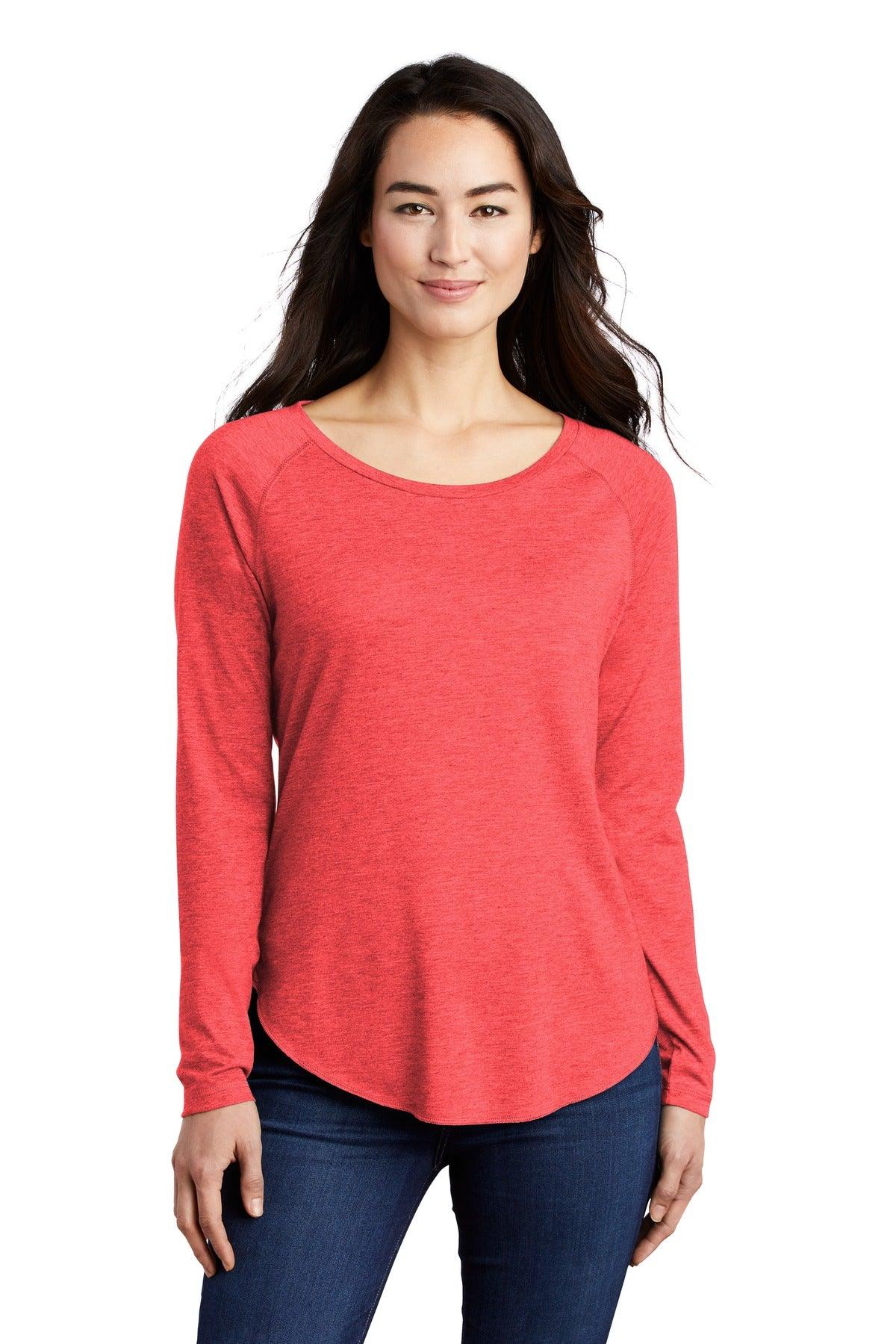 Sport-Tek Ladies PosiCharge Long Sleeve Tri-Blend Wicking Scoop Neck Raglan Tee LST400LS - Dresses Max