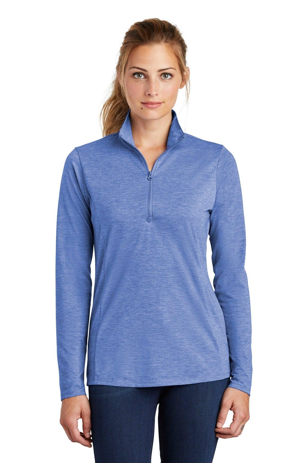Sport-Tek Ladies PosiCharge Tri-Blend Wicking 1/4-Zip Pullover. LST407 - Dresses Max