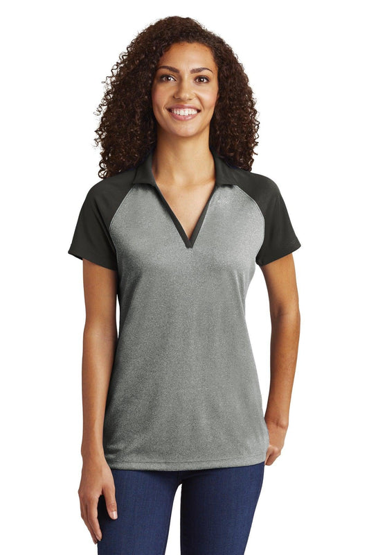 Sport-Tek Ladies PosiCharge RacerMesh Raglan Heather Block Polo. LST641 - Dresses Max