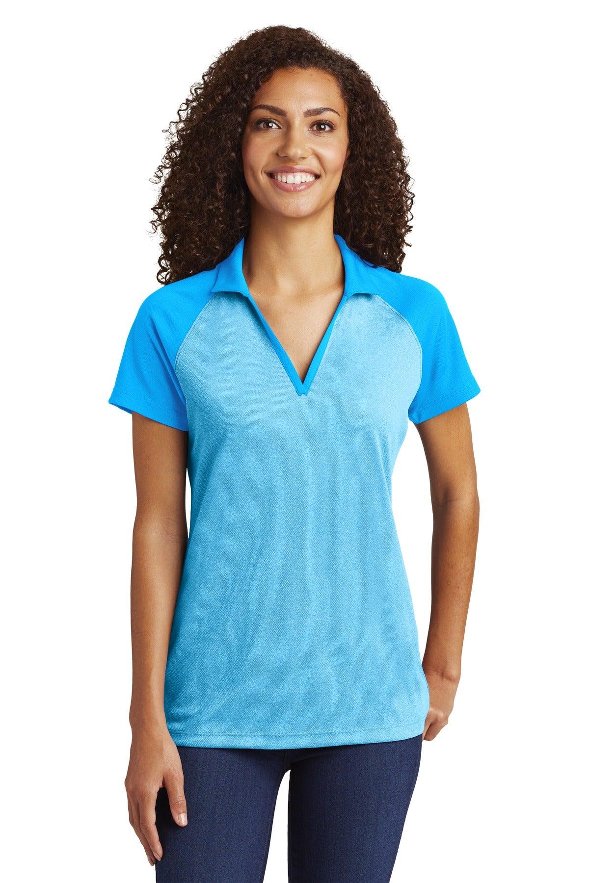 Sport-Tek Ladies PosiCharge RacerMesh Raglan Heather Block Polo. LST641 - Dresses Max