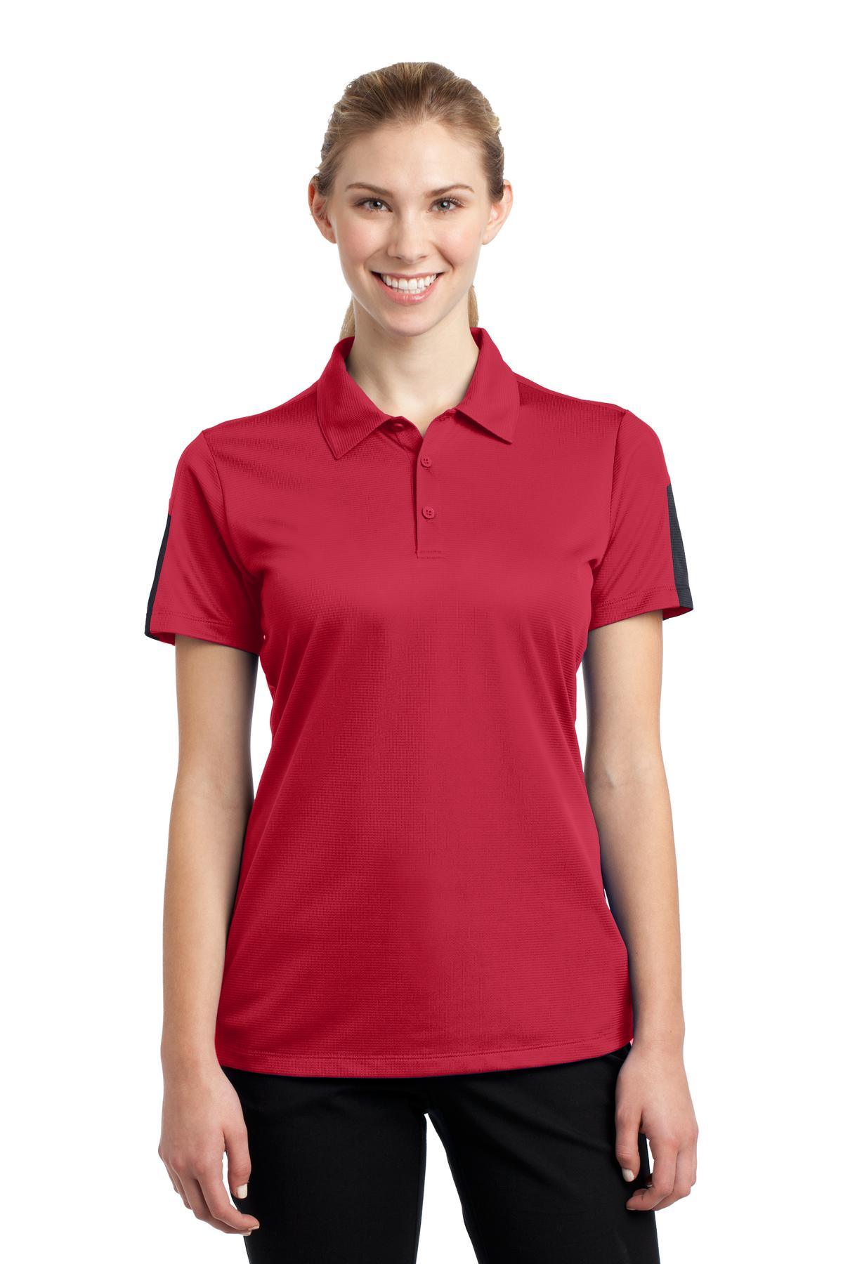 Sport-Tek Ladies PosiCharge Active Textured Colorblock Polo. LST695 - Dresses Max