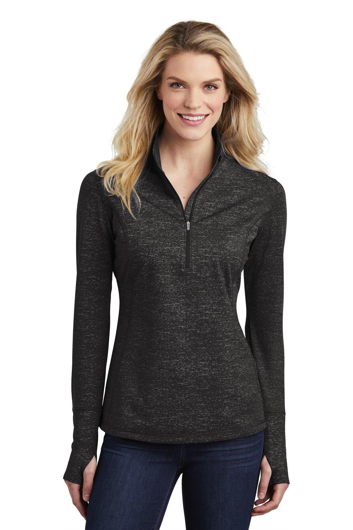 Sport-Tek Ladies Sport-Wick Stretch Reflective Heather 1/2-Zip Pullover. LST855 - Dresses Max