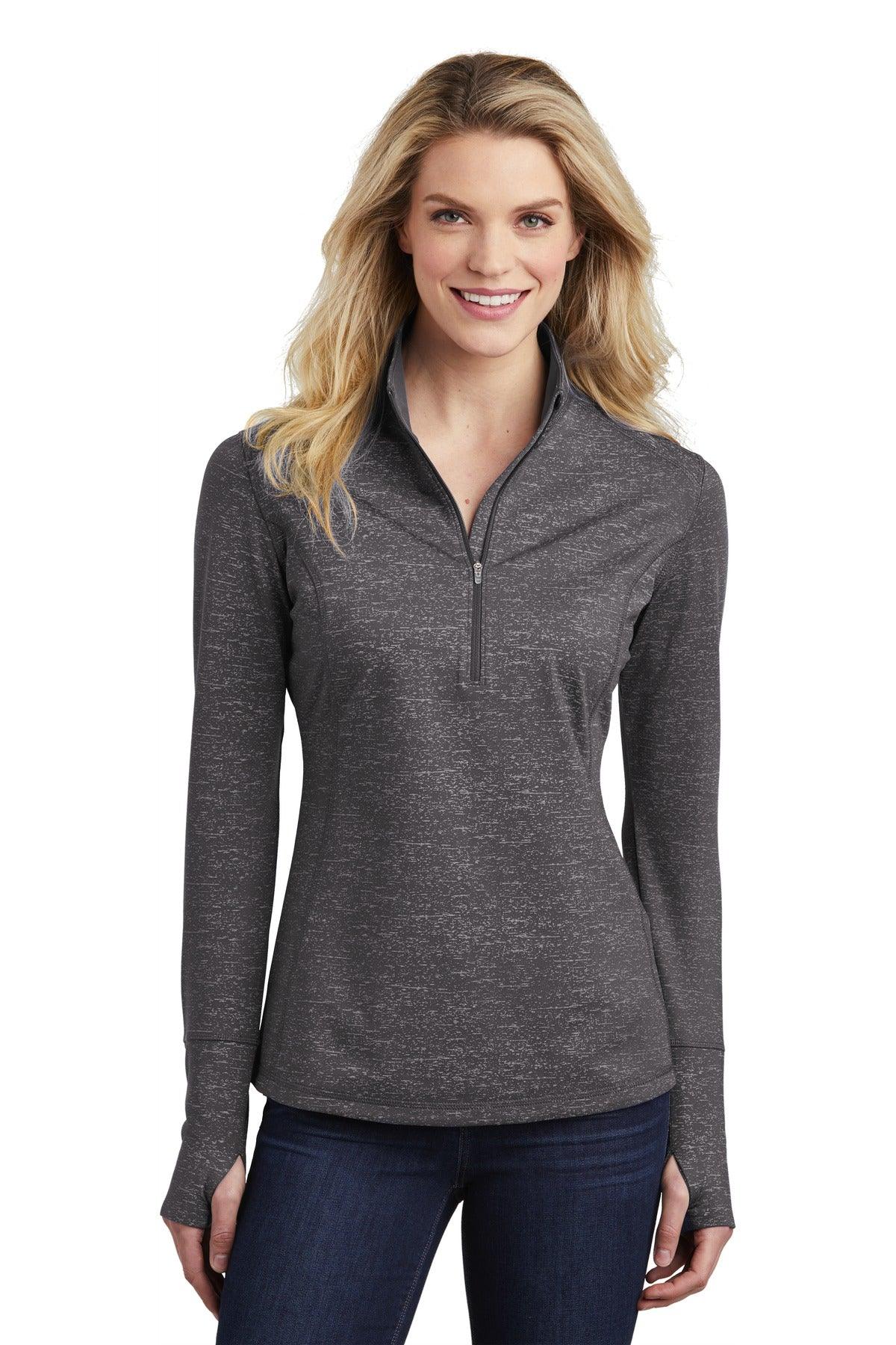 Sport-Tek Ladies Sport-Wick Stretch Reflective Heather 1/2-Zip Pullover. LST855 - Dresses Max