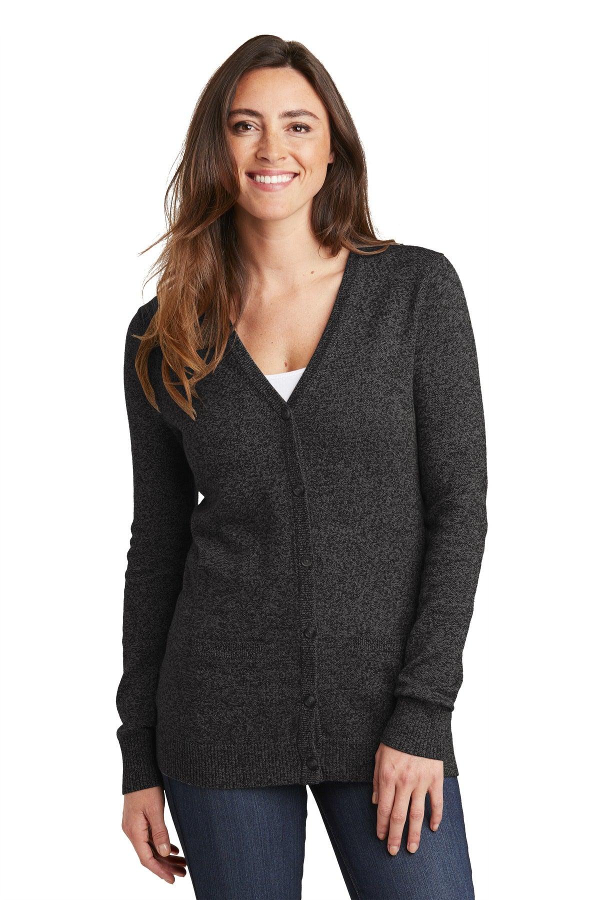 Port Authority Ladies Marled Cardigan Sweater. LSW415 - Dresses Max