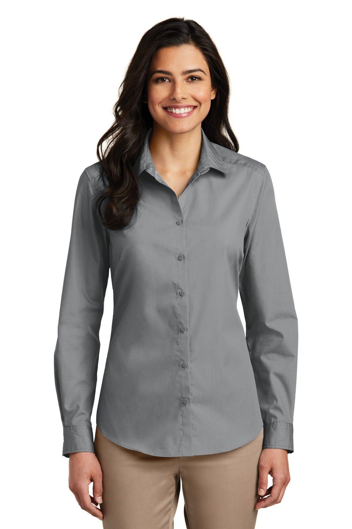 Port Authority Ladies Long Sleeve Carefree Poplin Shirt. LW100 - Dresses Max