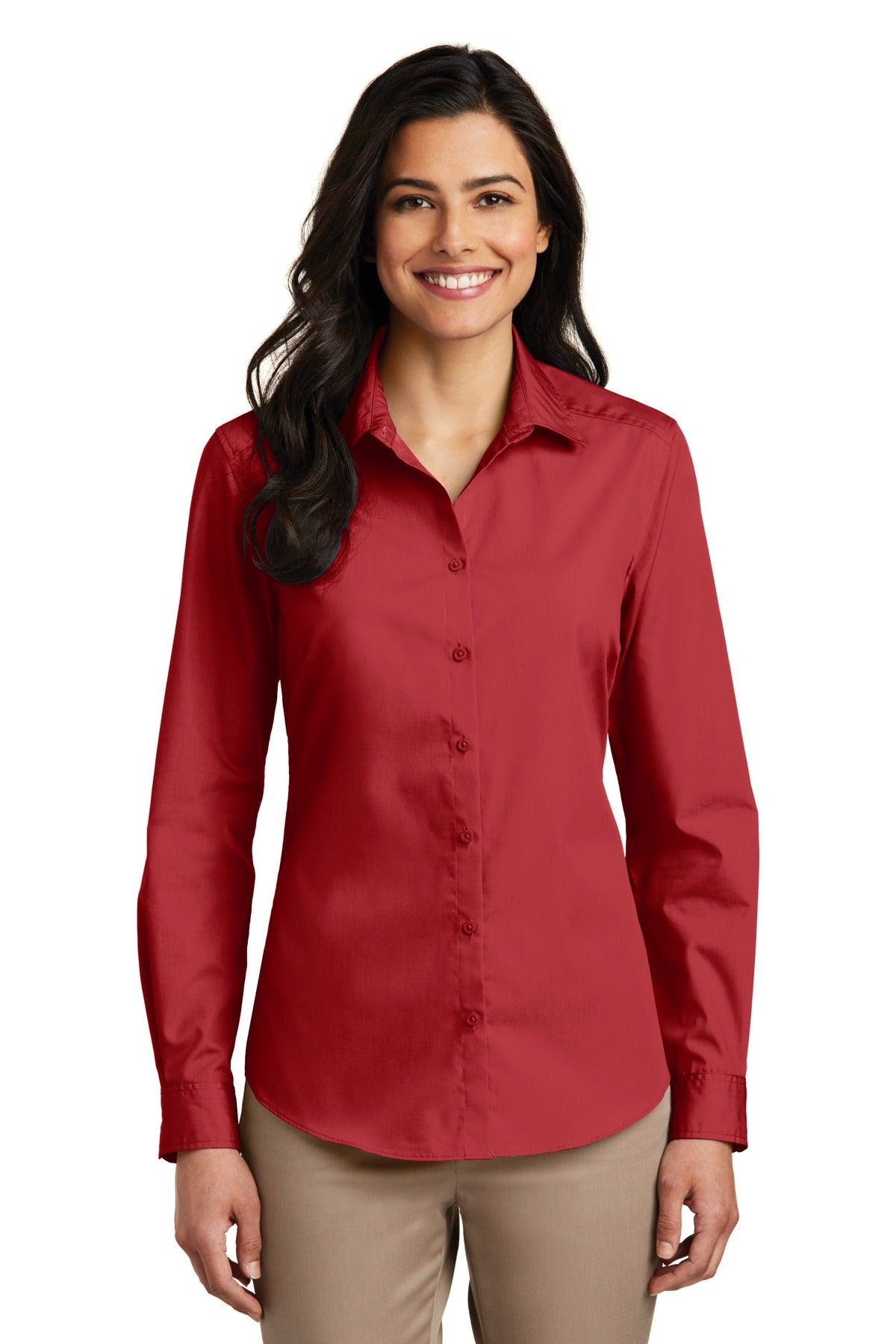 Port Authority Ladies Long Sleeve Carefree Poplin Shirt. LW100 - Dresses Max
