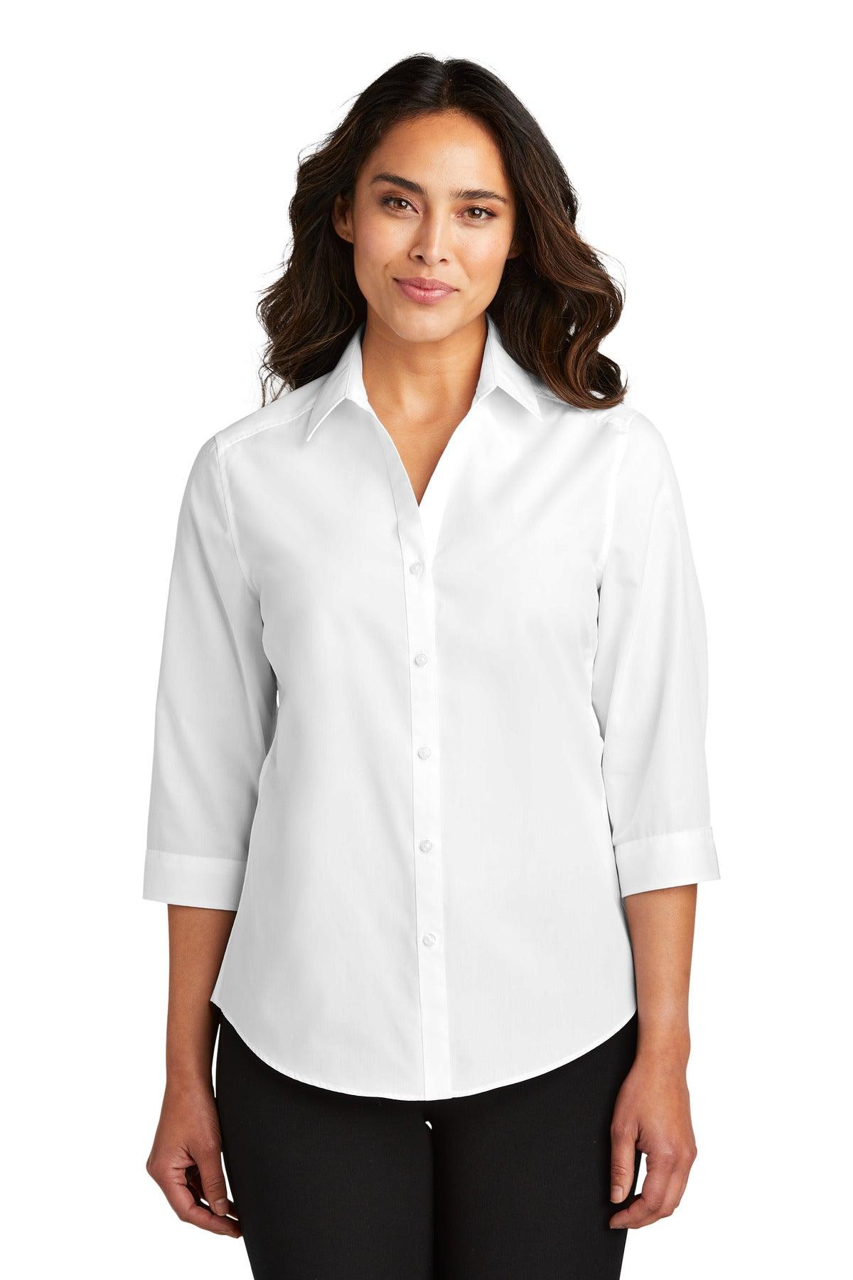 Port Authority Ladies 3/4-Sleeve Carefree Poplin Shirt. LW102 - Dresses Max