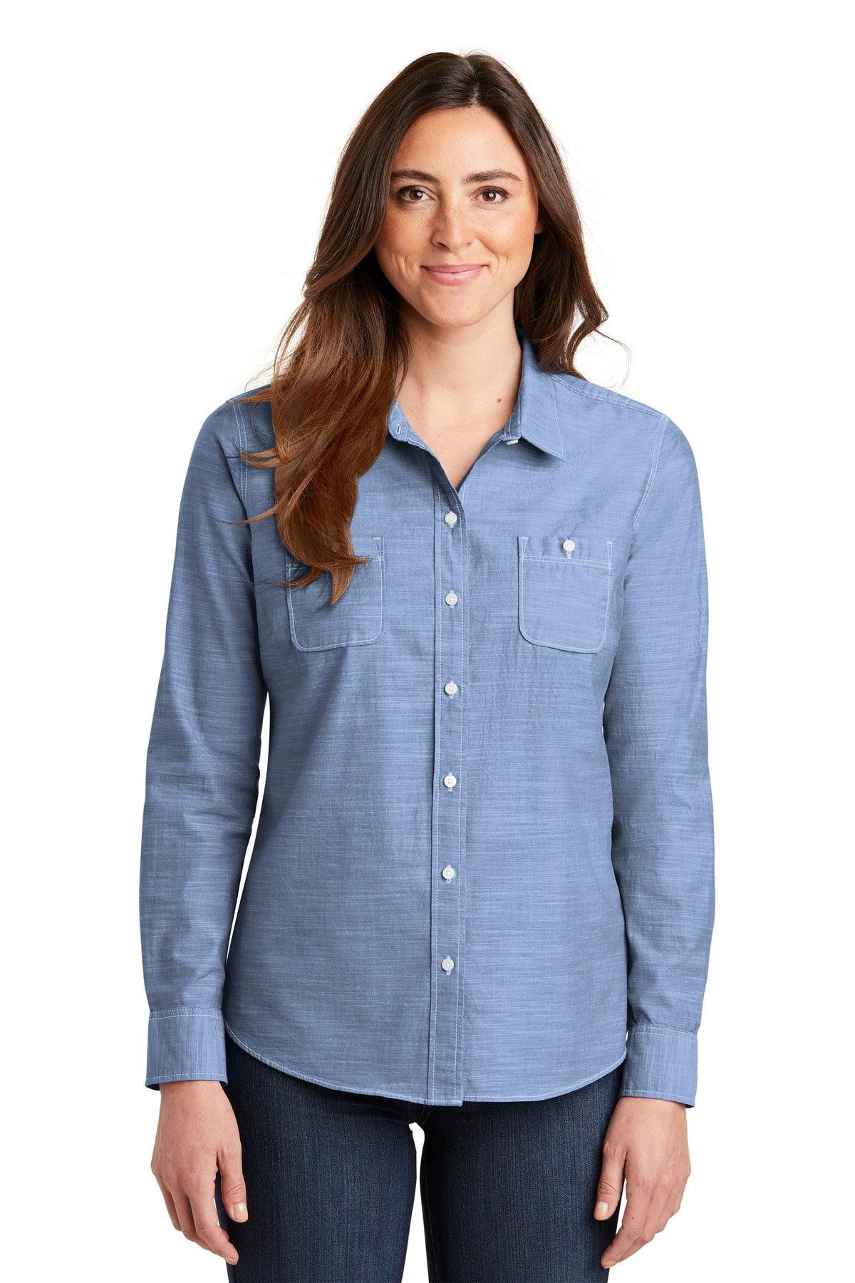 Port Authority Ladies Slub Chambray Shirt. LW380 - Dresses Max