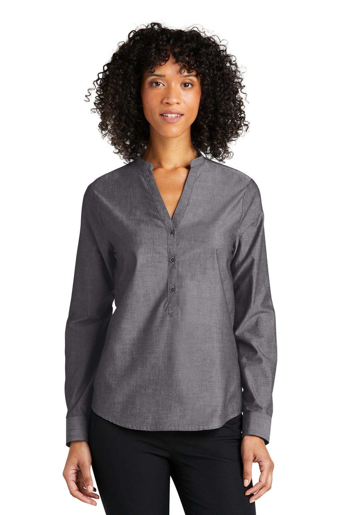 Port Authority Ladies Long Sleeve Chambray Easy Care Shirt LW382 - Dresses Max