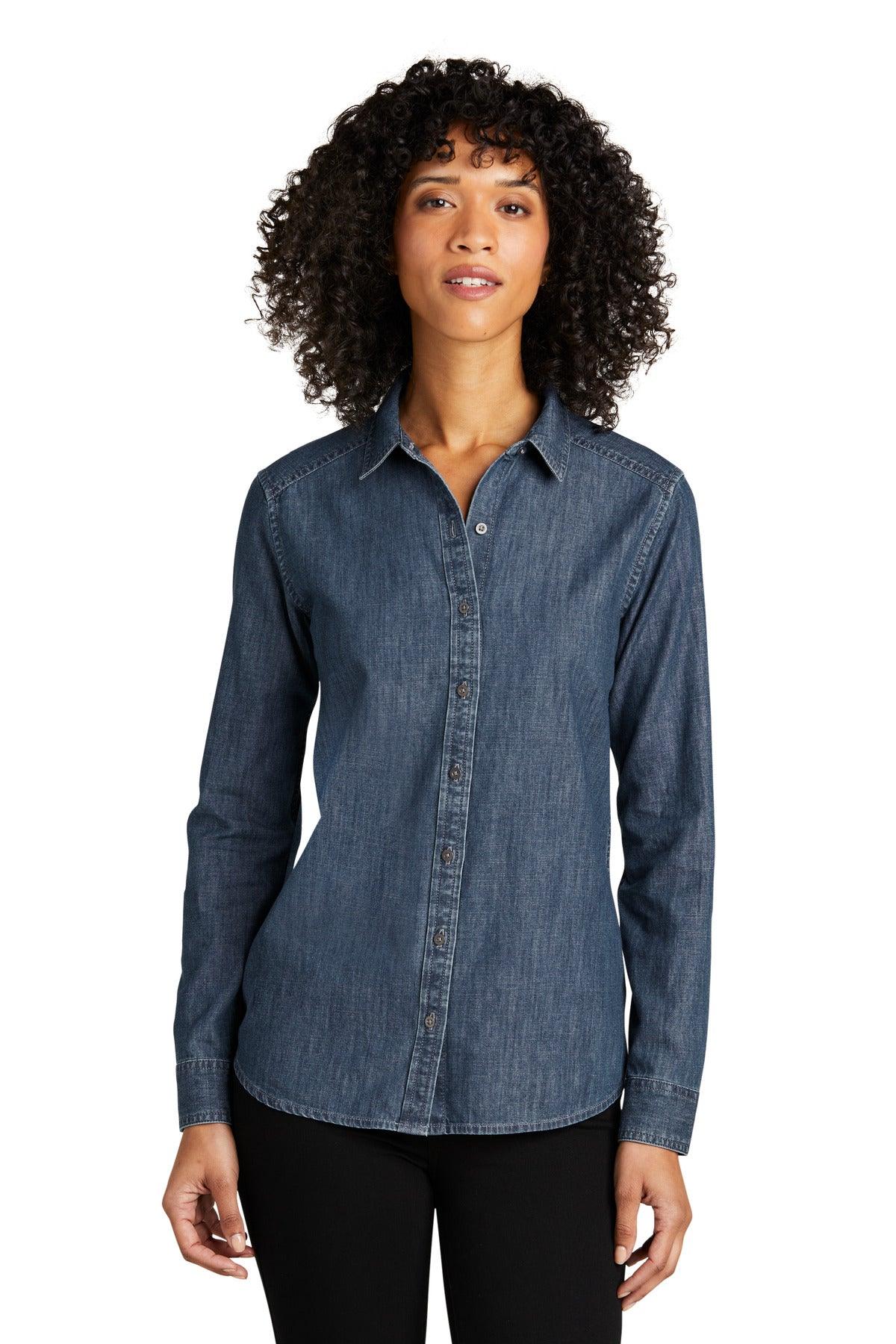 Port Authority Ladies Long Sleeve Perfect Denim Shirt LW676 - Dresses Max