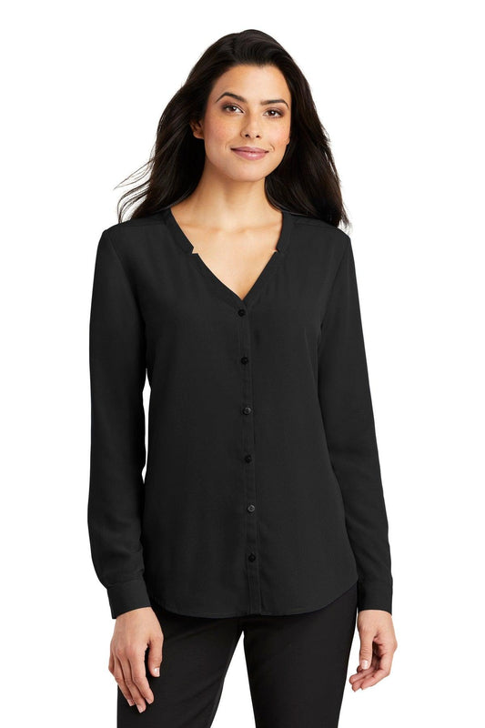 Port Authority Ladies Long Sleeve Button-Front Blouse. LW700 - Dresses Max