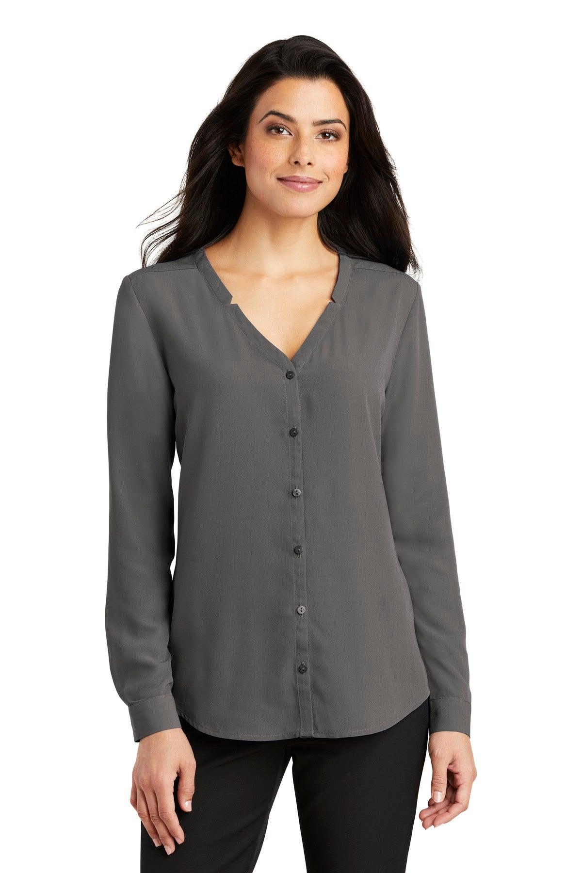 Port Authority Ladies Long Sleeve Button-Front Blouse. LW700 - Dresses Max