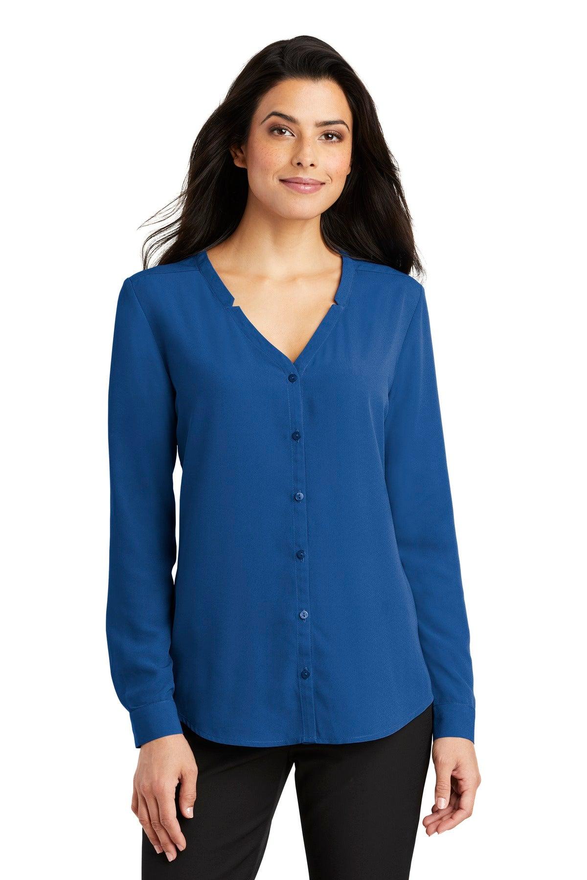 Port Authority Ladies Long Sleeve Button-Front Blouse. LW700 - Dresses Max