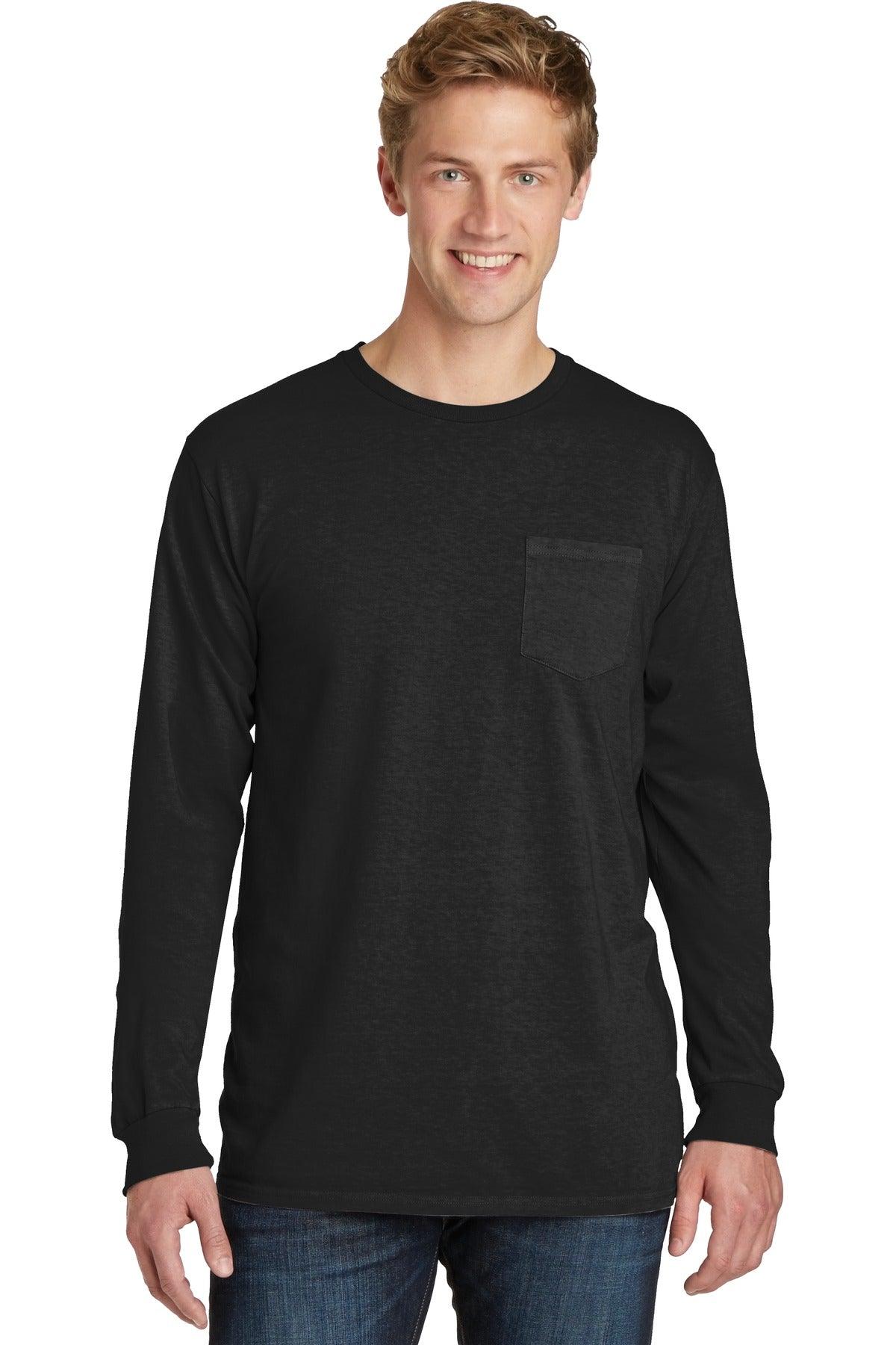 Port & Company Beach Wash Garment-Dyed Long Sleeve Pocket Tee PC099LSP - Dresses Max