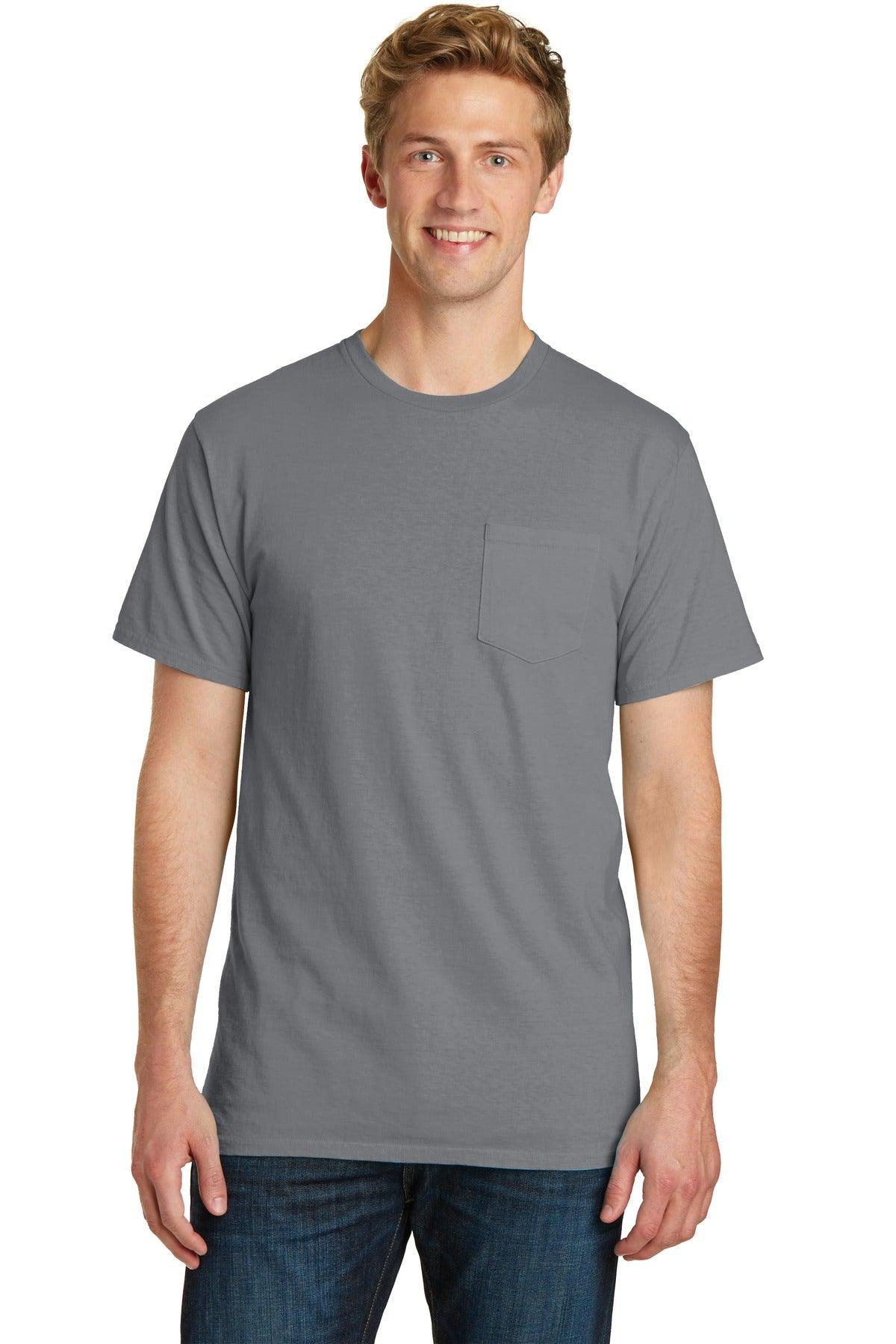 Port & Company Beach Wash Garment-Dyed Pocket Tee. PC099P - Dresses Max