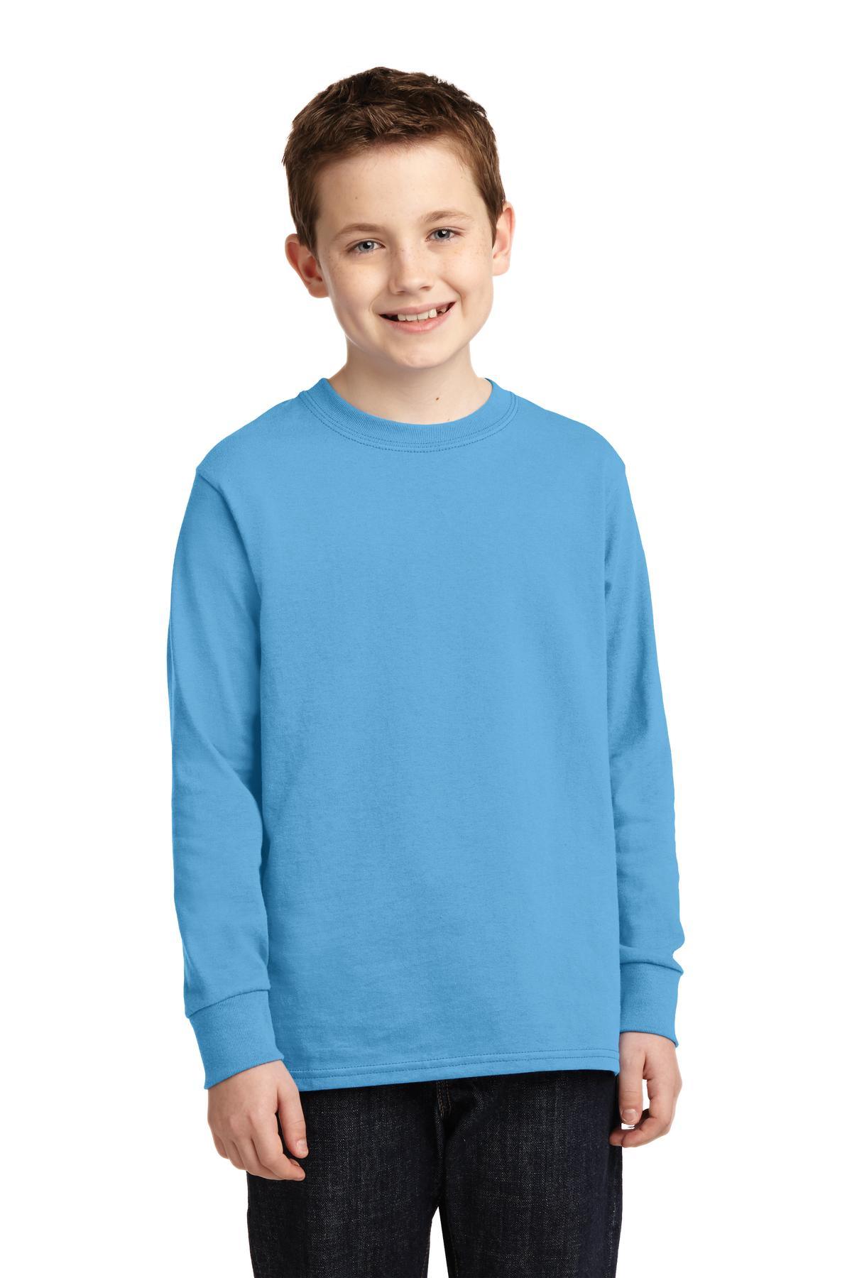 Port & Company Youth Long Sleeve Core Cotton Tee. PC54YLS - Dresses Max