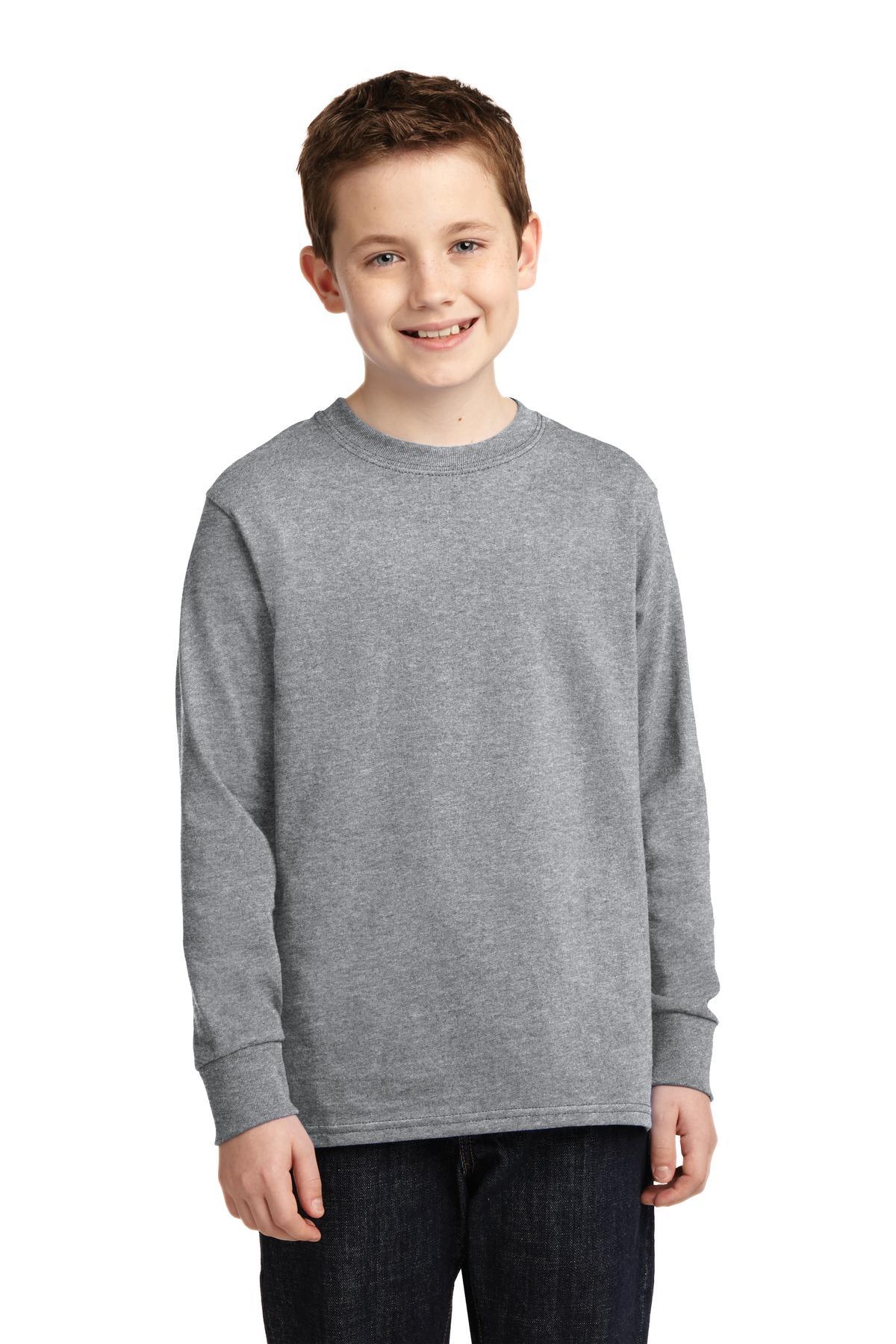 Port & Company Youth Long Sleeve Core Cotton Tee. PC54YLS - Dresses Max