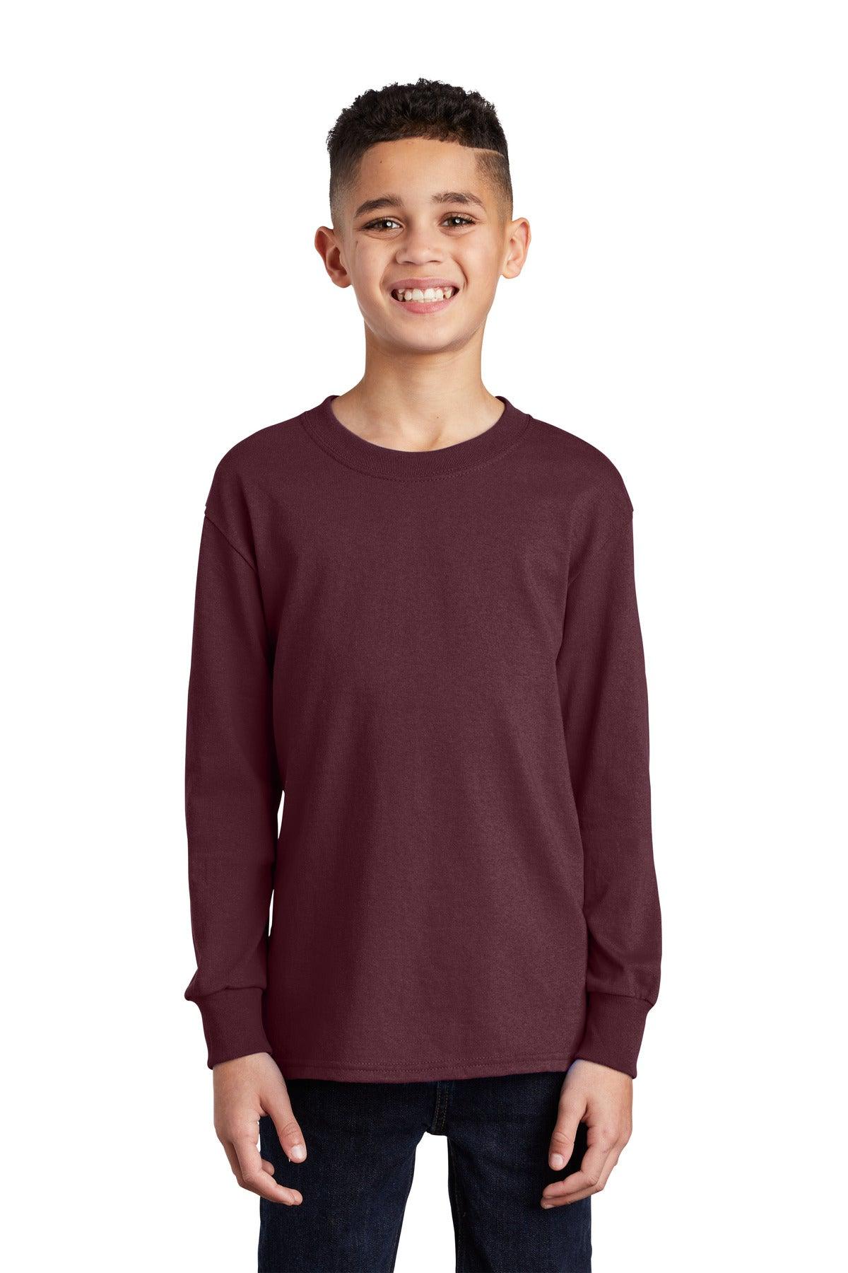 Port & Company Youth Long Sleeve Core Cotton Tee. PC54YLS - Dresses Max