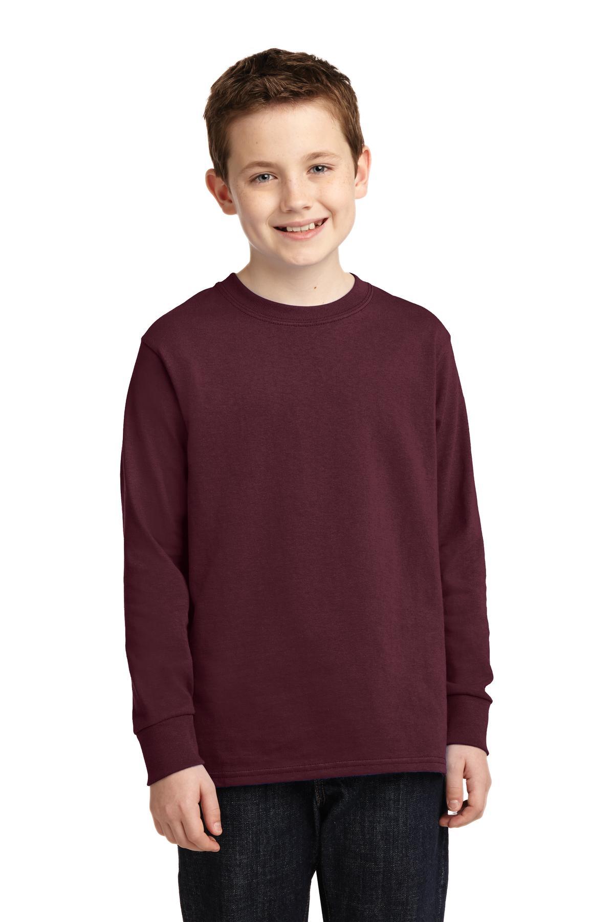 Port & Company Youth Long Sleeve Core Cotton Tee. PC54YLS - Dresses Max