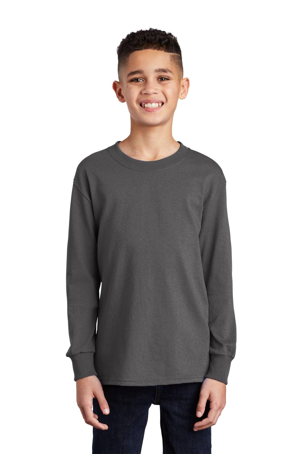 Port & Company Youth Long Sleeve Core Cotton Tee. PC54YLS - Dresses Max