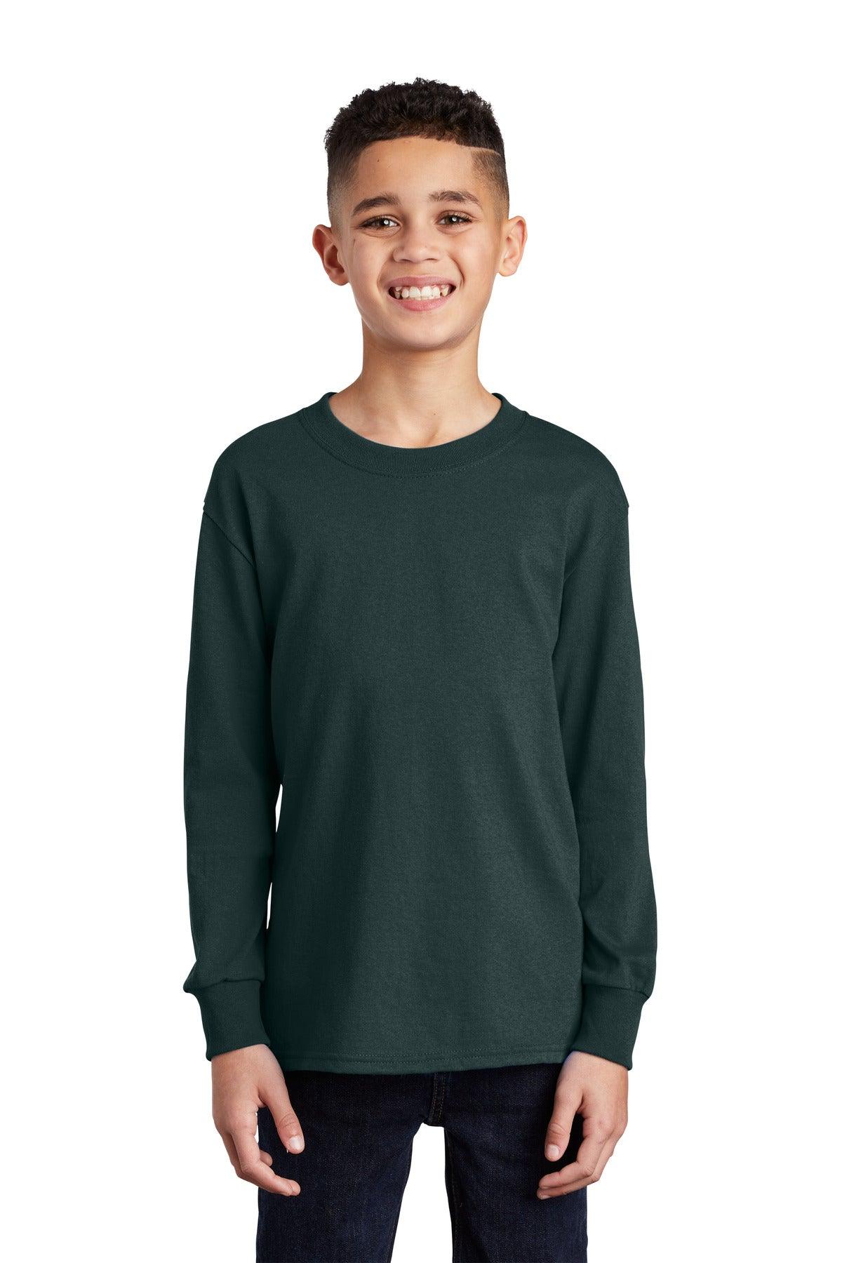 Port & Company Youth Long Sleeve Core Cotton Tee. PC54YLS - Dresses Max