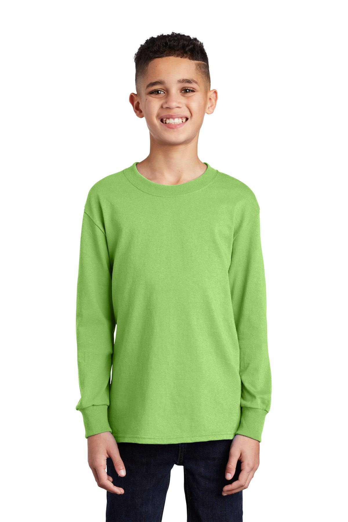 Port & Company Youth Long Sleeve Core Cotton Tee. PC54YLS - Dresses Max
