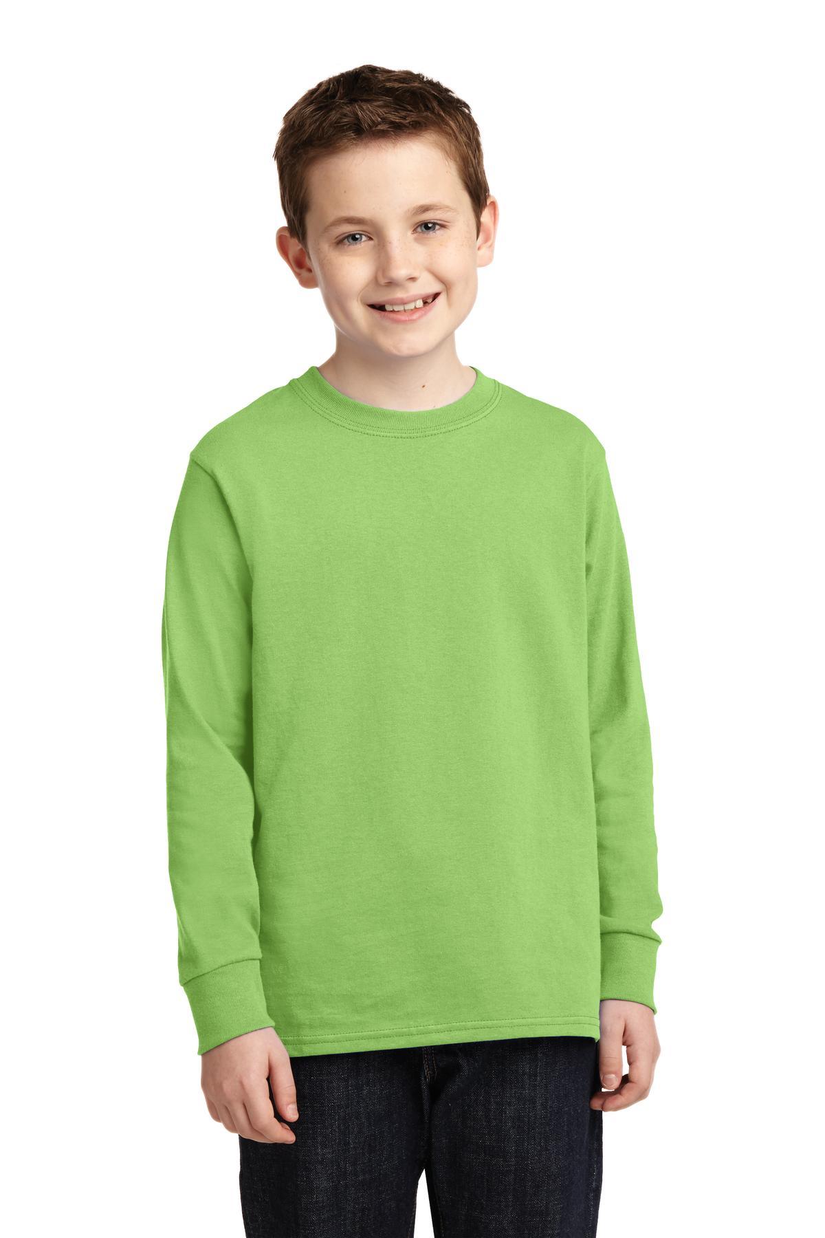 Port & Company Youth Long Sleeve Core Cotton Tee. PC54YLS - Dresses Max