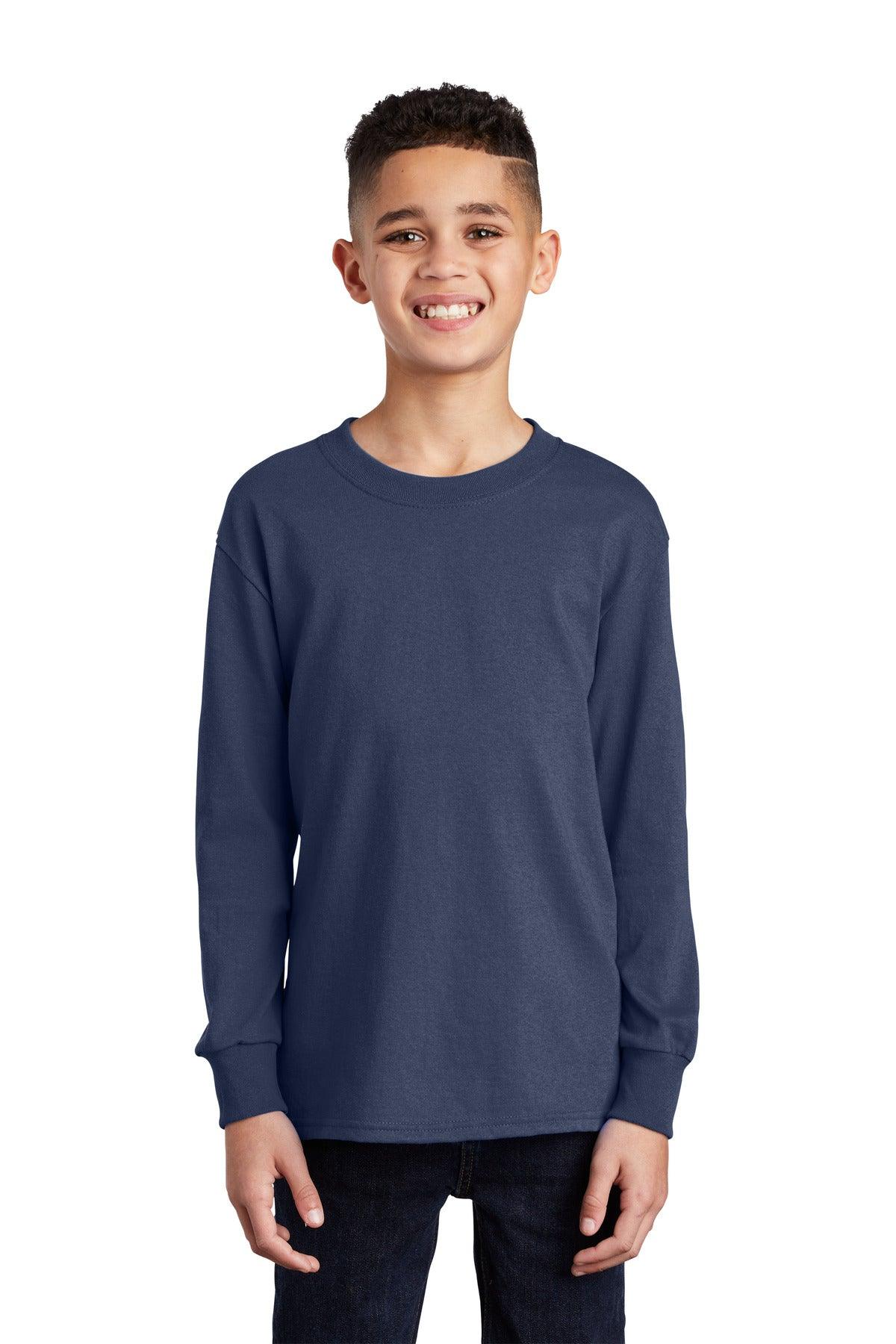 Port & Company Youth Long Sleeve Core Cotton Tee. PC54YLS - Dresses Max