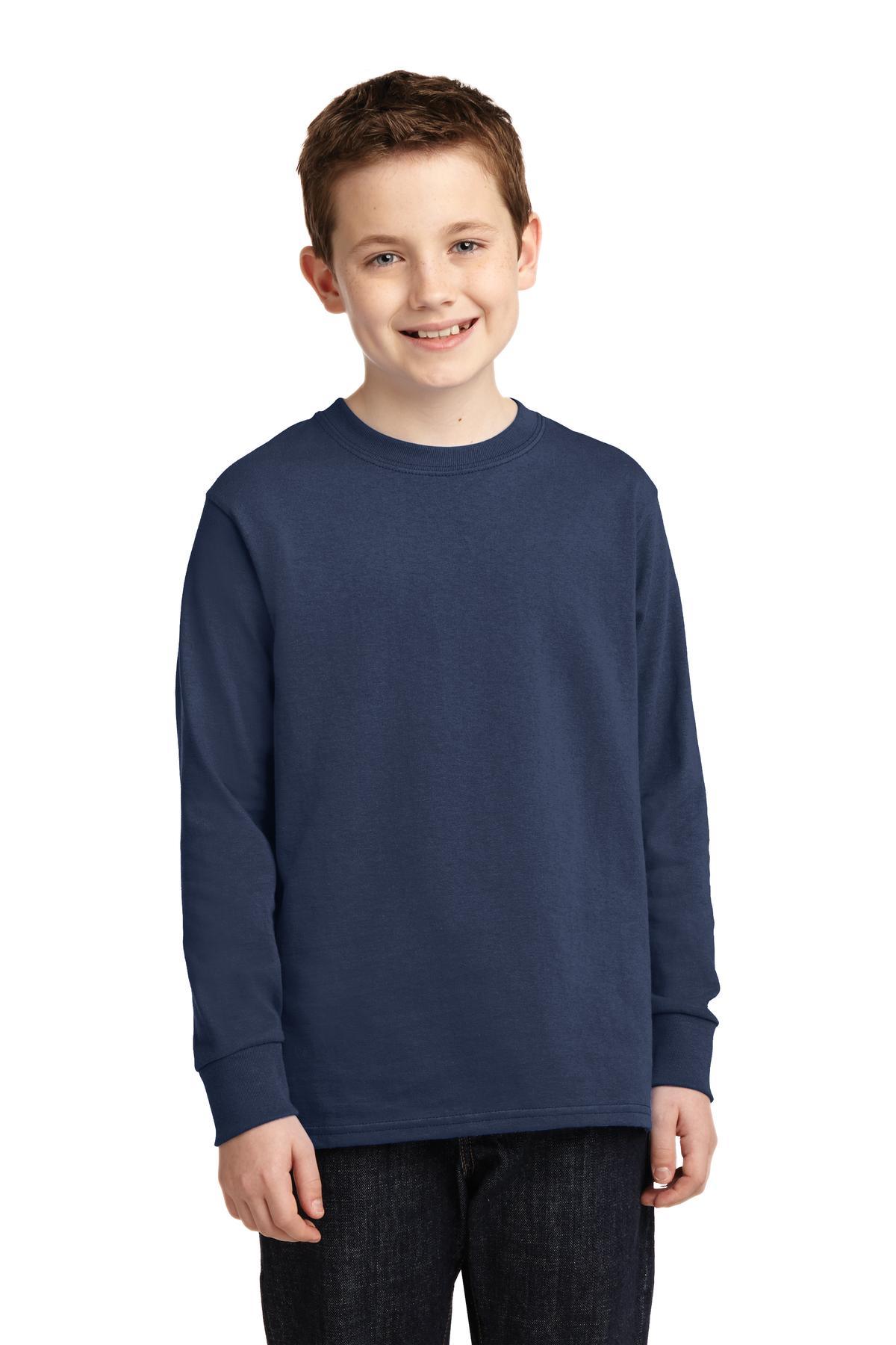 Port & Company Youth Long Sleeve Core Cotton Tee. PC54YLS - Dresses Max