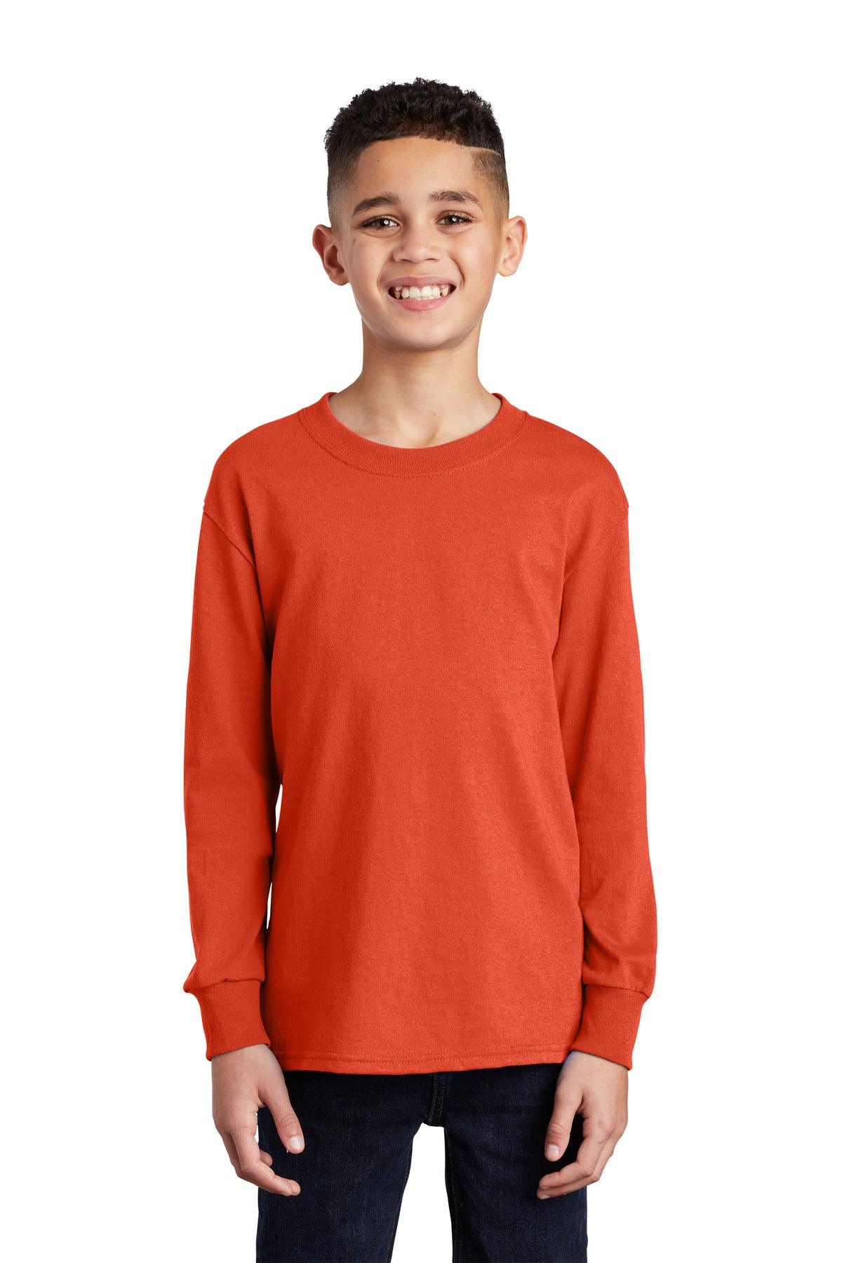 Port & Company Youth Long Sleeve Core Cotton Tee. PC54YLS - Dresses Max