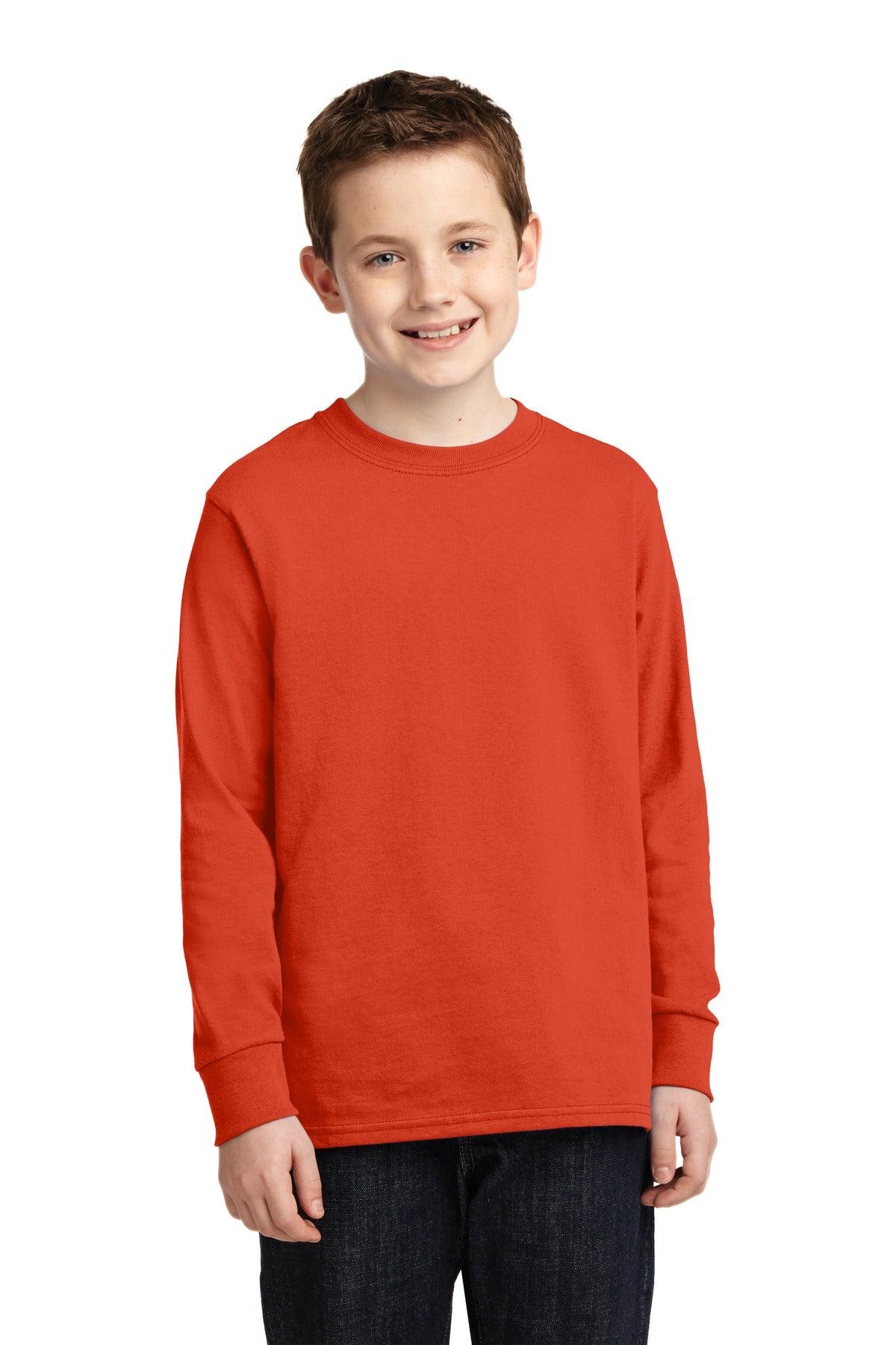 Port & Company Youth Long Sleeve Core Cotton Tee. PC54YLS - Dresses Max