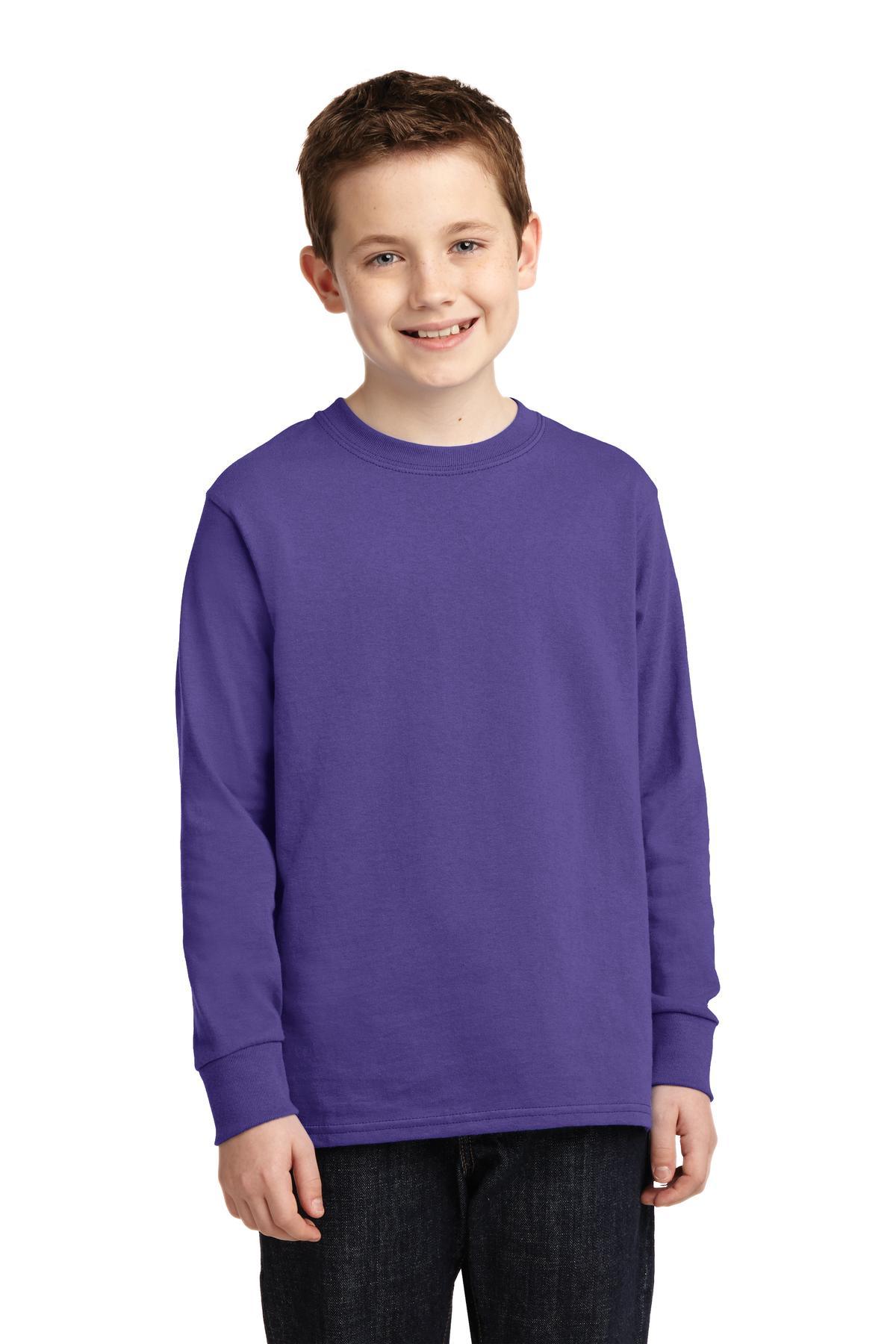 Port & Company Youth Long Sleeve Core Cotton Tee. PC54YLS - Dresses Max