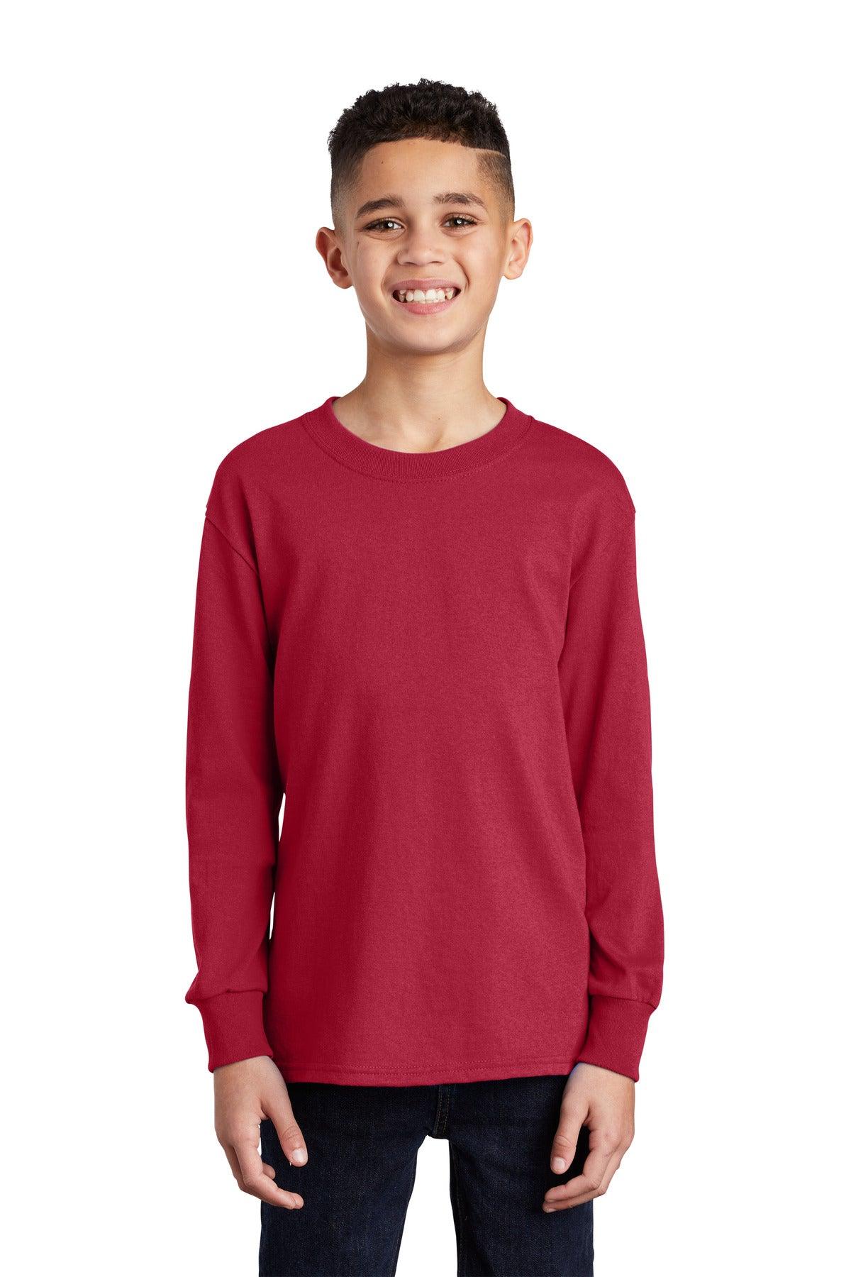 Port & Company Youth Long Sleeve Core Cotton Tee. PC54YLS - Dresses Max