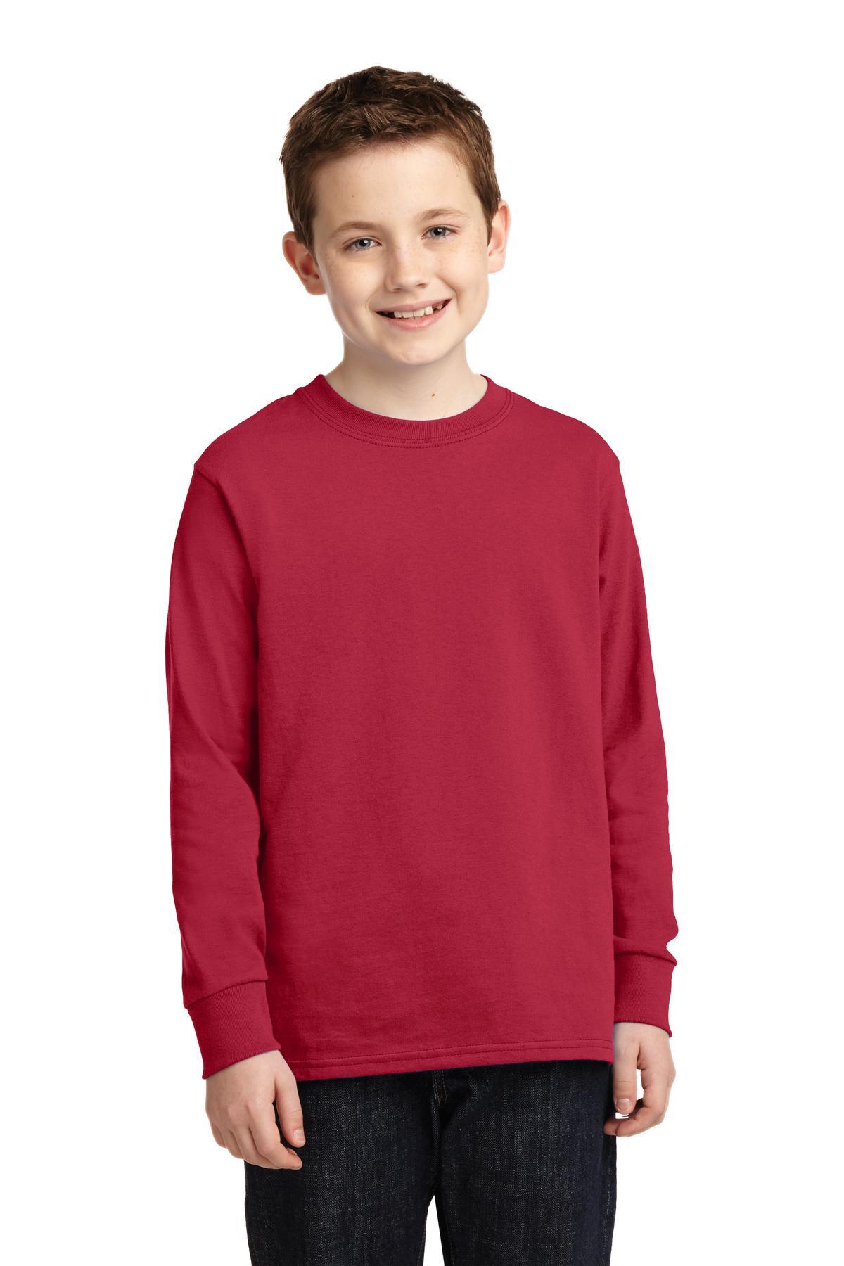 Port & Company Youth Long Sleeve Core Cotton Tee. PC54YLS - Dresses Max